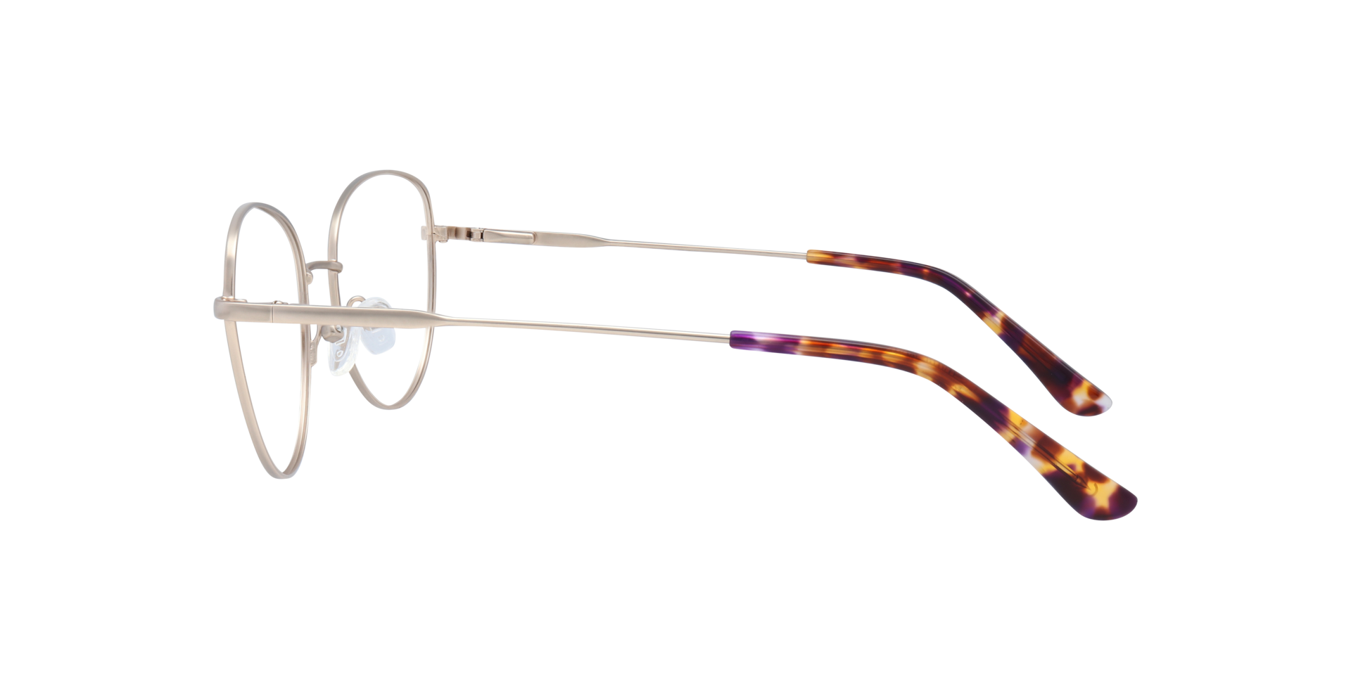 Bella Matte Gold MetalEyeglass Frames for Glasses Direct, Side View
