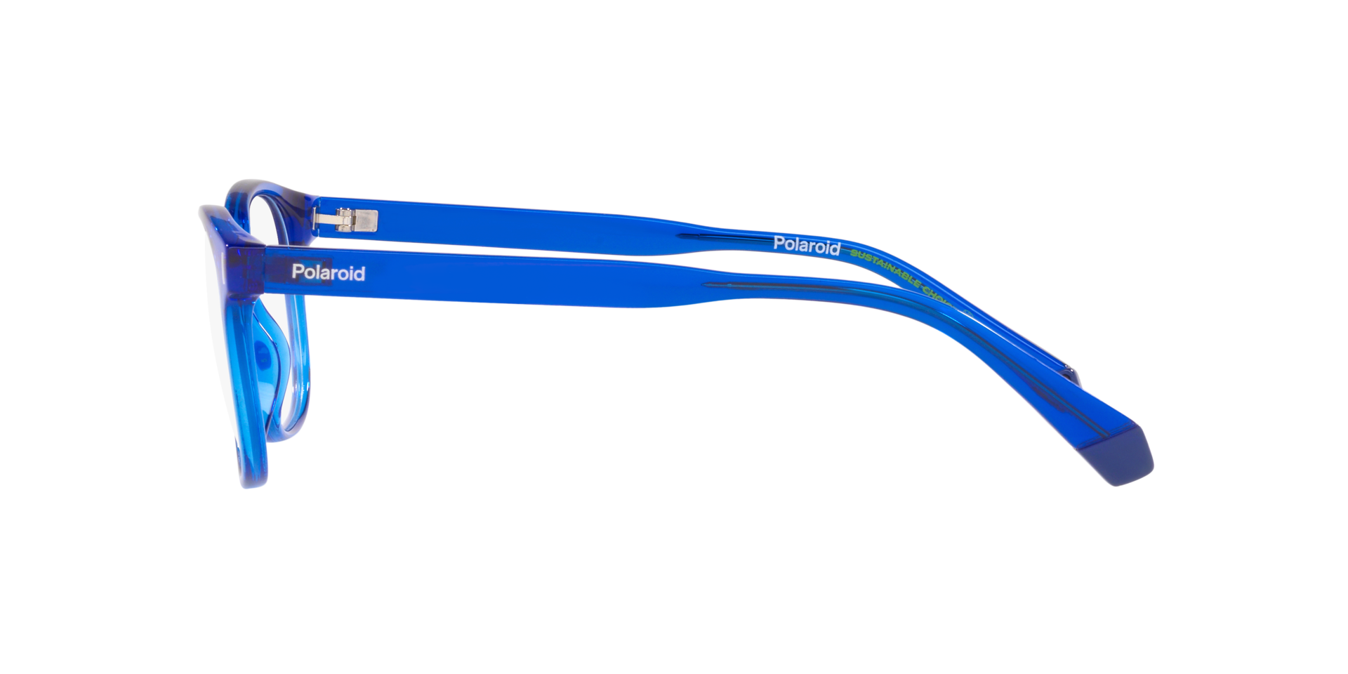 PLD D453 Blue PlasticEyeglass Frames for Glasses Direct, Side View