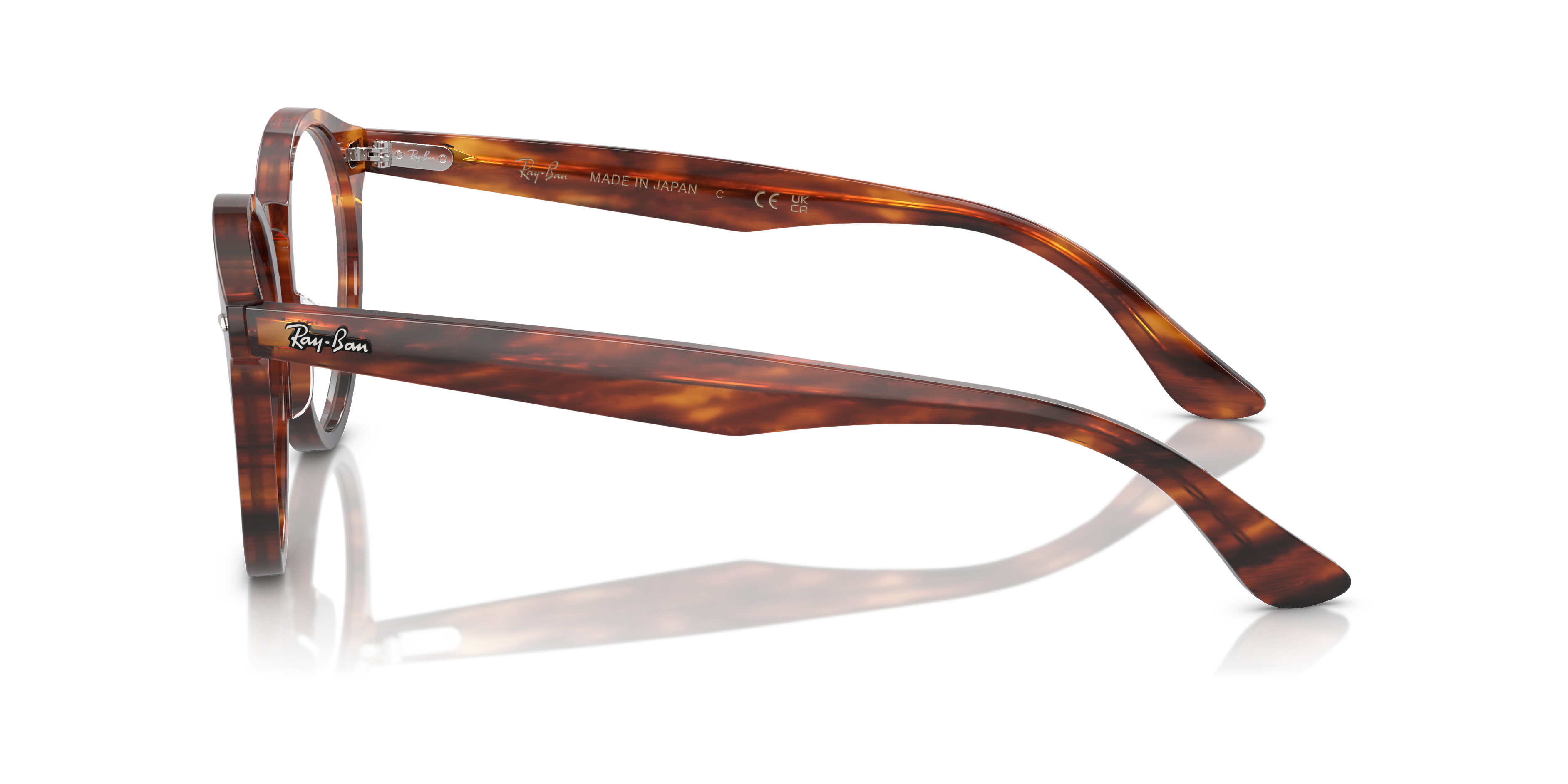 RB7680V Striped Havana AcetateEyeglass Frames for Glasses Direct, Side View
