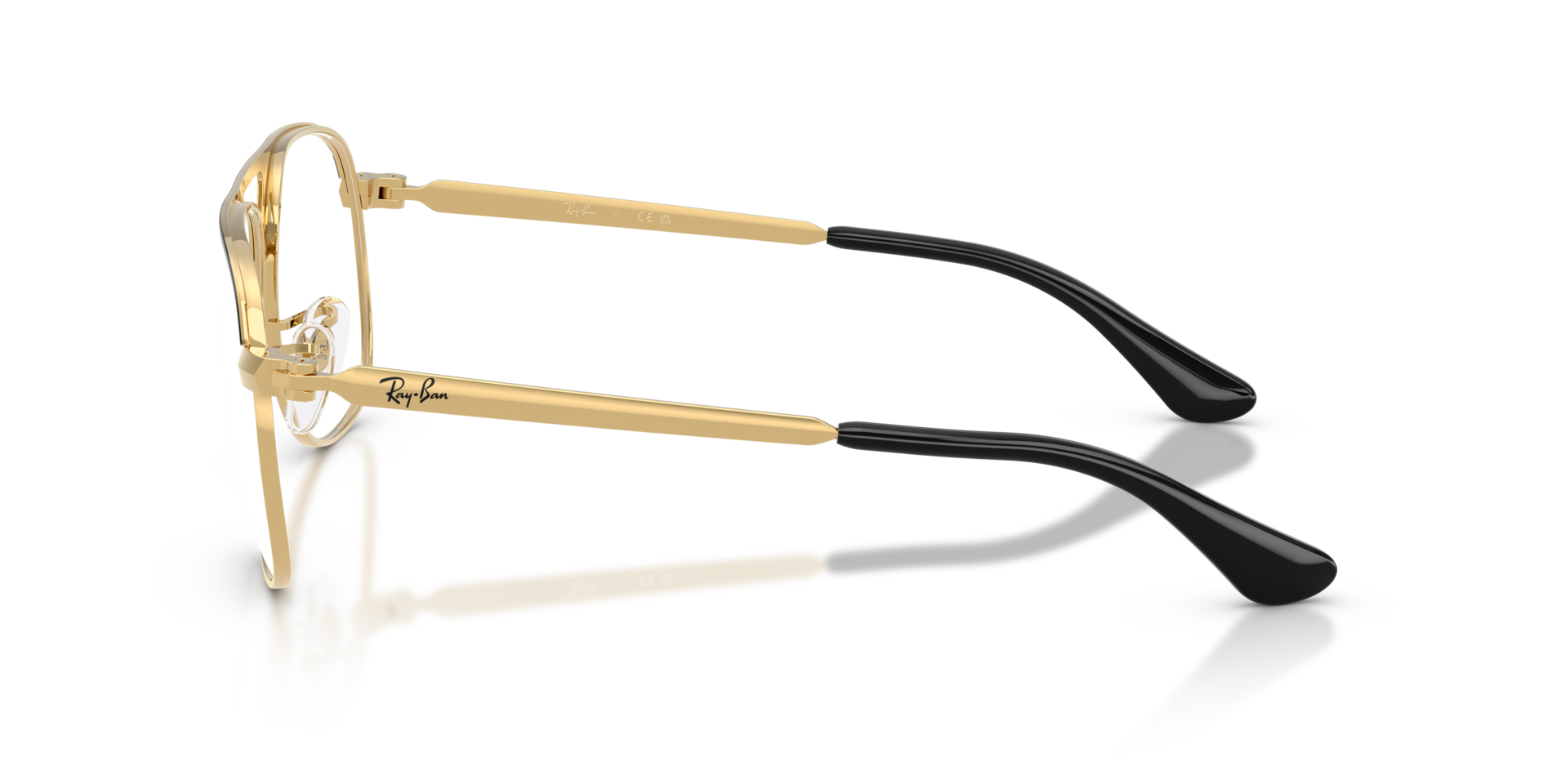 RB3793V Black On Gold MetalEyeglass Frames for Glasses Direct, Side View