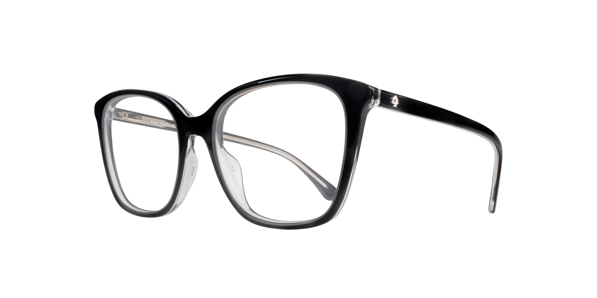 Leanna/G Black AcetateEyeglass Frames for Glasses Direct, Angle View