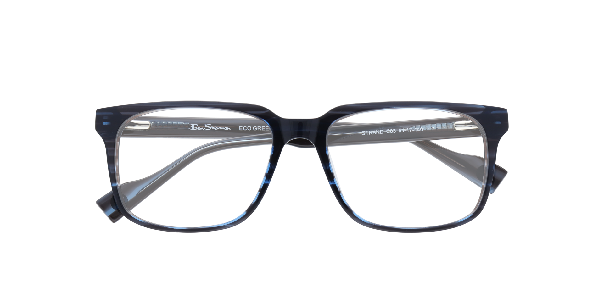 Strand Blue MetalEyeglass Frames for Glasses Direct, Closed View