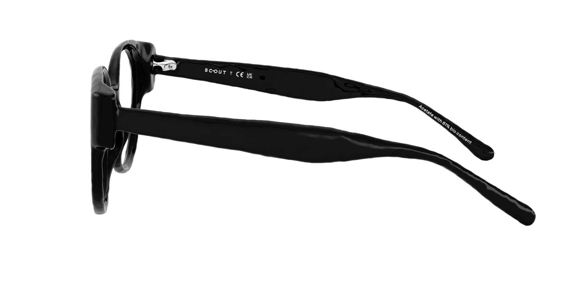 Margo Black AcetateEyeglass Frames for Glasses Direct, Side View