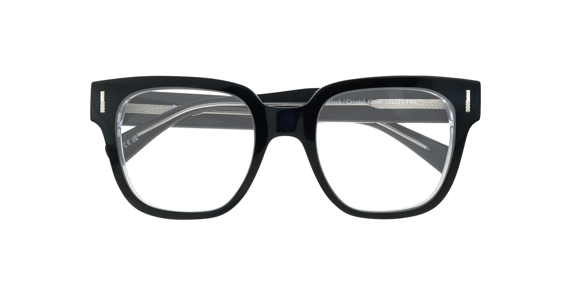 Jenny Black & Crystal Clear AcetateSunglass Frames for Glasses Direct, Closed View