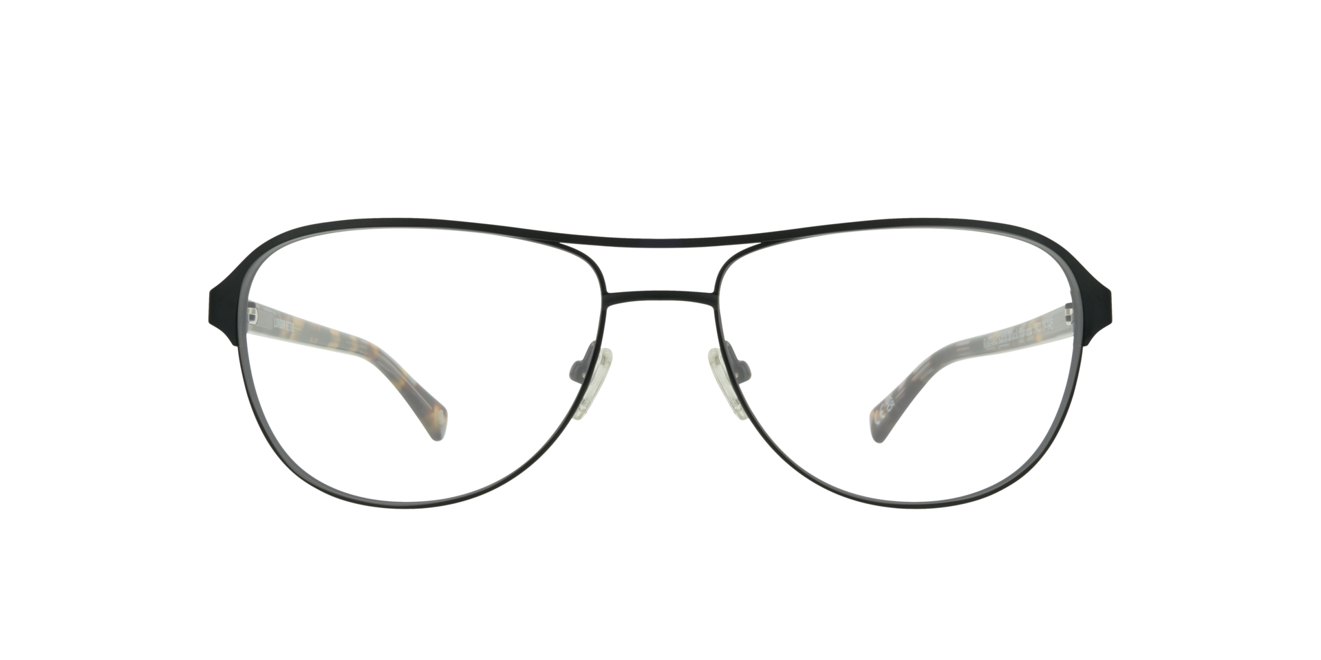 Redford Satin Black & Havana MetalEyeglass Frames for Glasses Direct, Front View