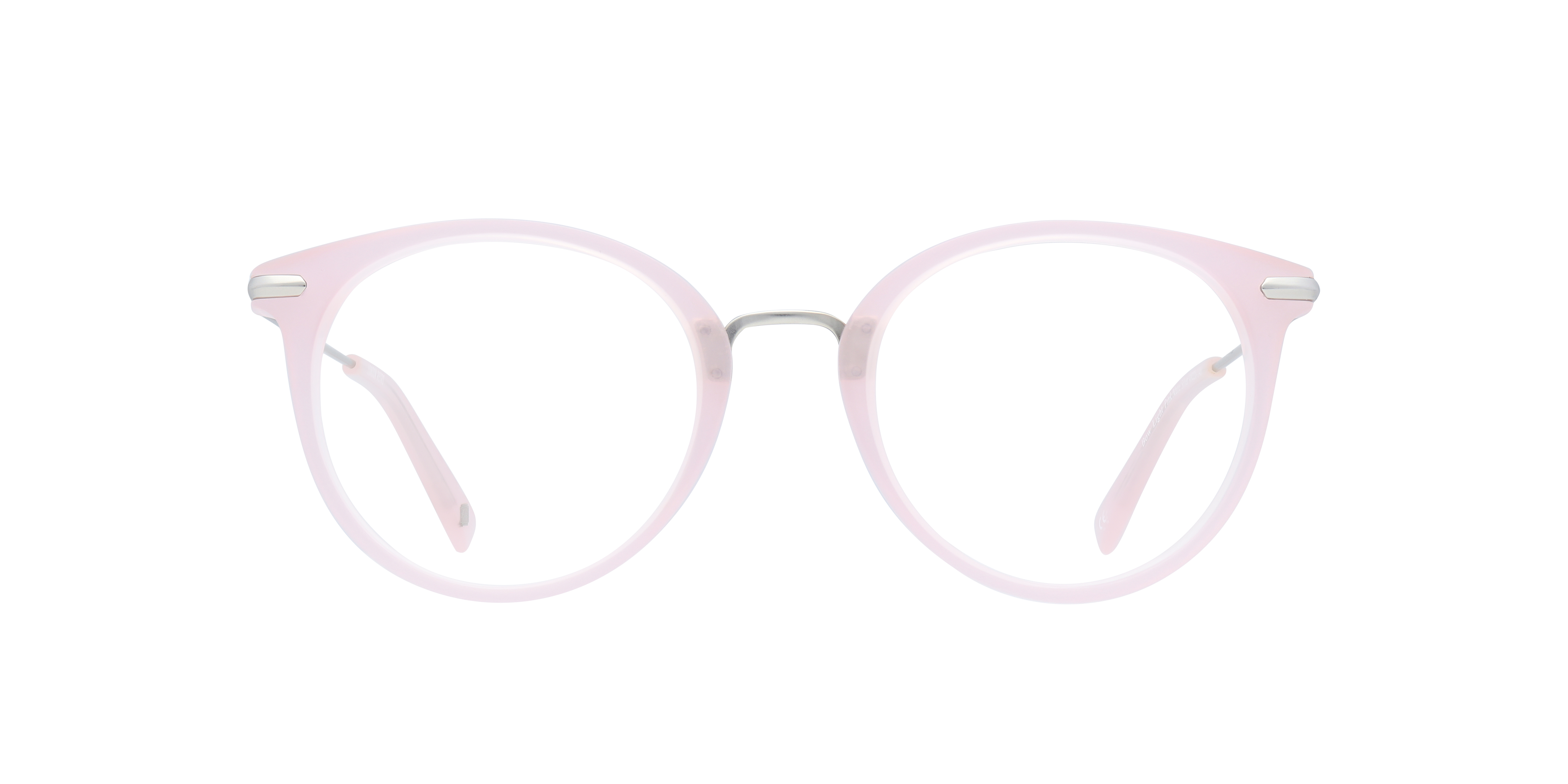Bow Light Pink & Matte Silver AcetateEyeglass Frames for Glasses Direct, Front View
