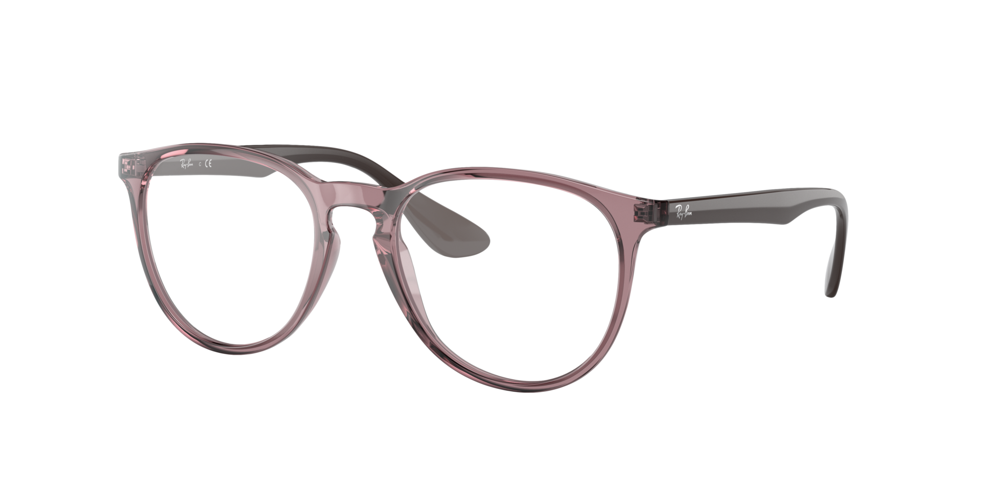Erika Optics Transparent Violet PlasticEyeglass Frames for Glasses Direct, Angle View
