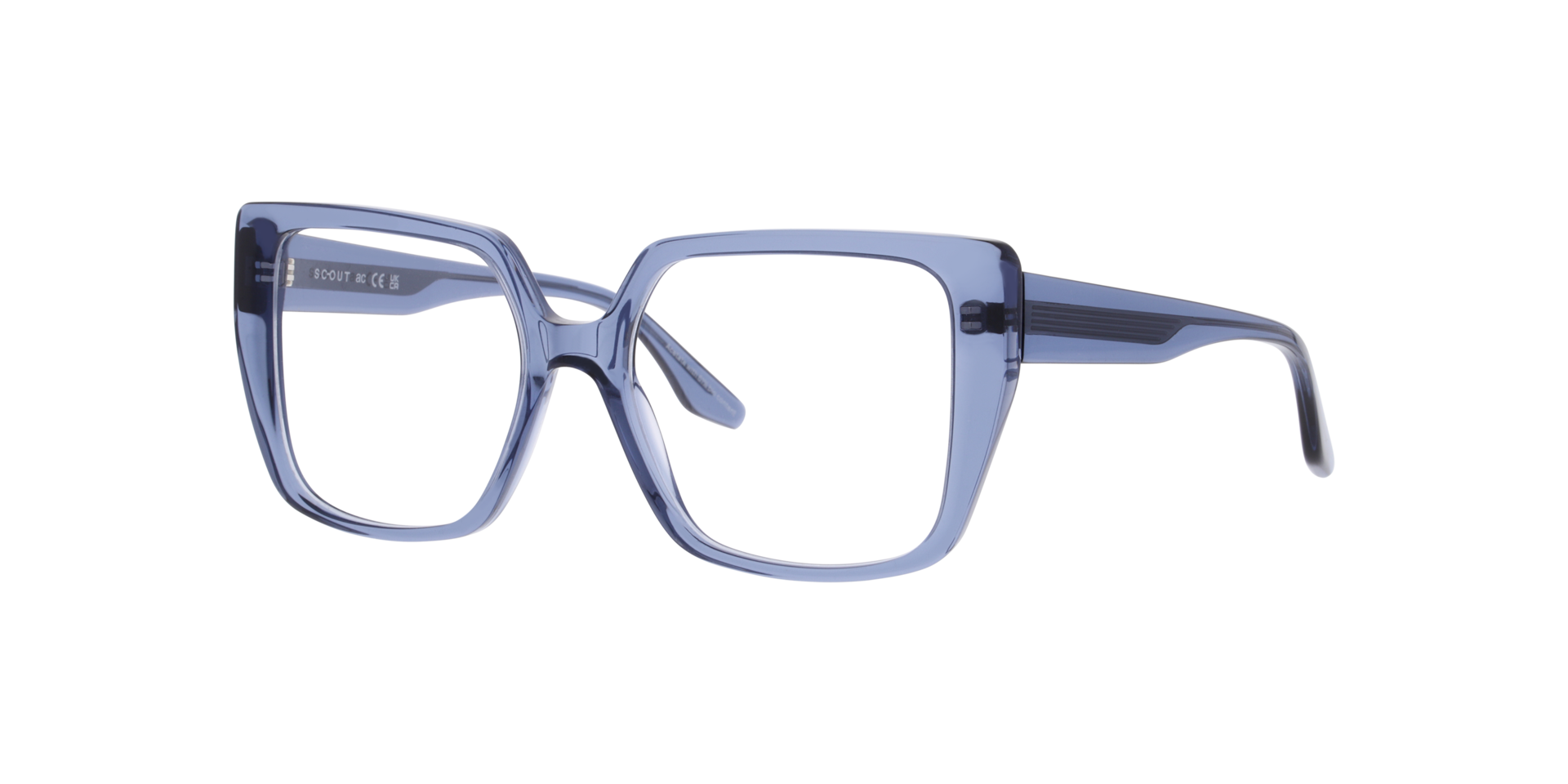 Michèle Crystal Blue AcetateEyeglass Frames for Glasses Direct, Angle View