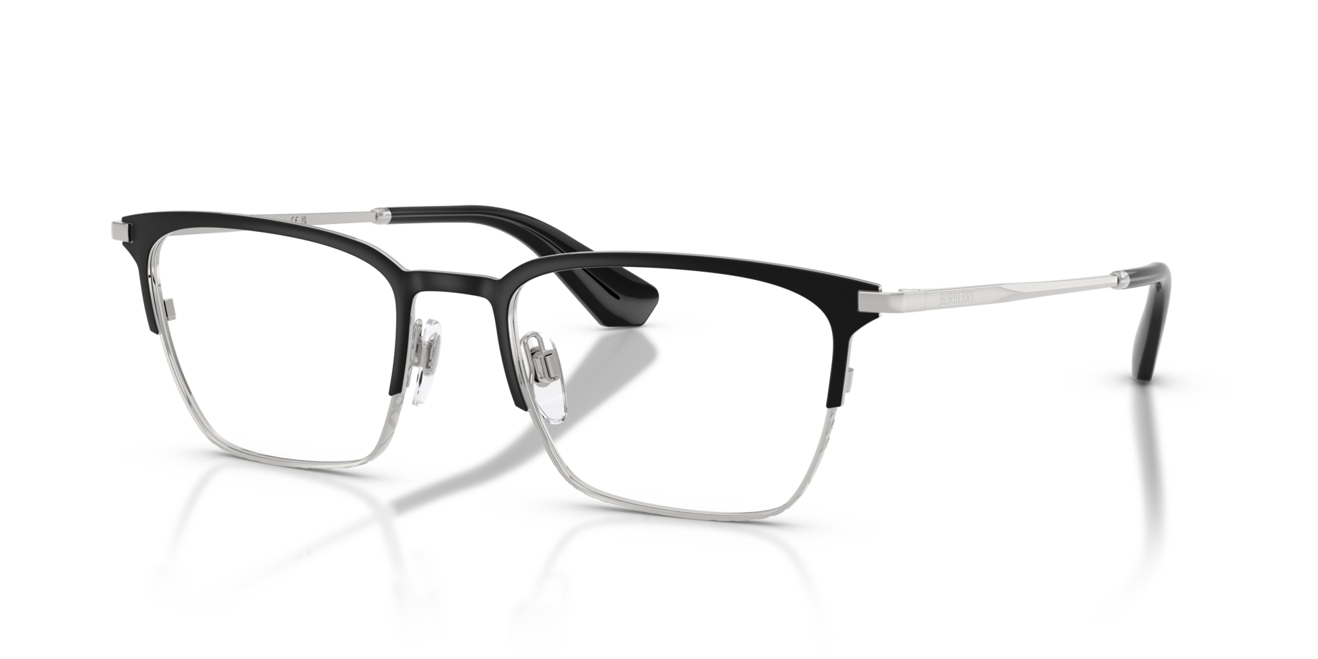 BE1401 Black & Silver MetalEyeglass Frames for Glasses Direct, Angle View