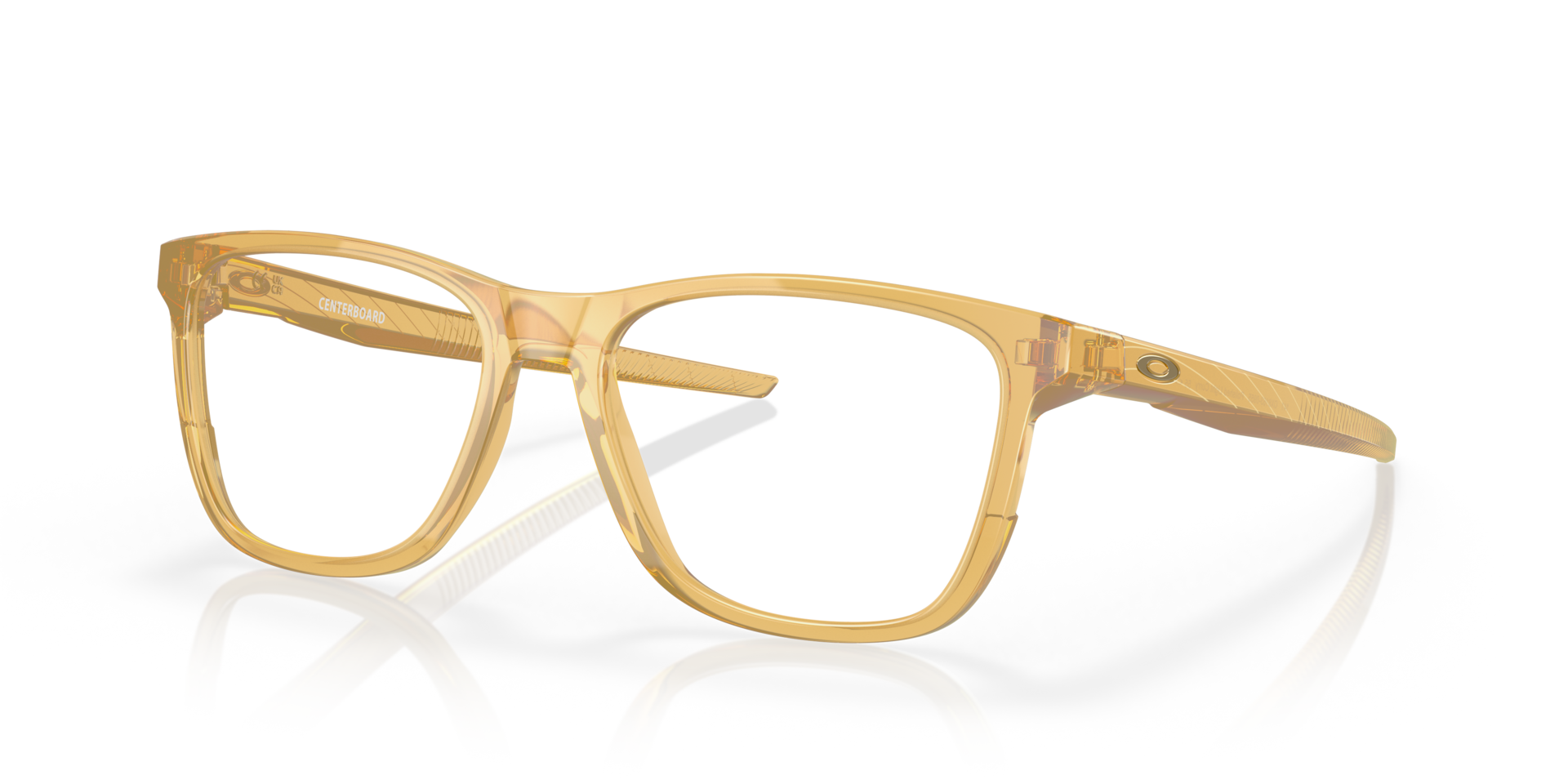 Centerboard Discover Collection Polished Light Curry PlasticEyeglass Frames for Glasses Direct, Angle View