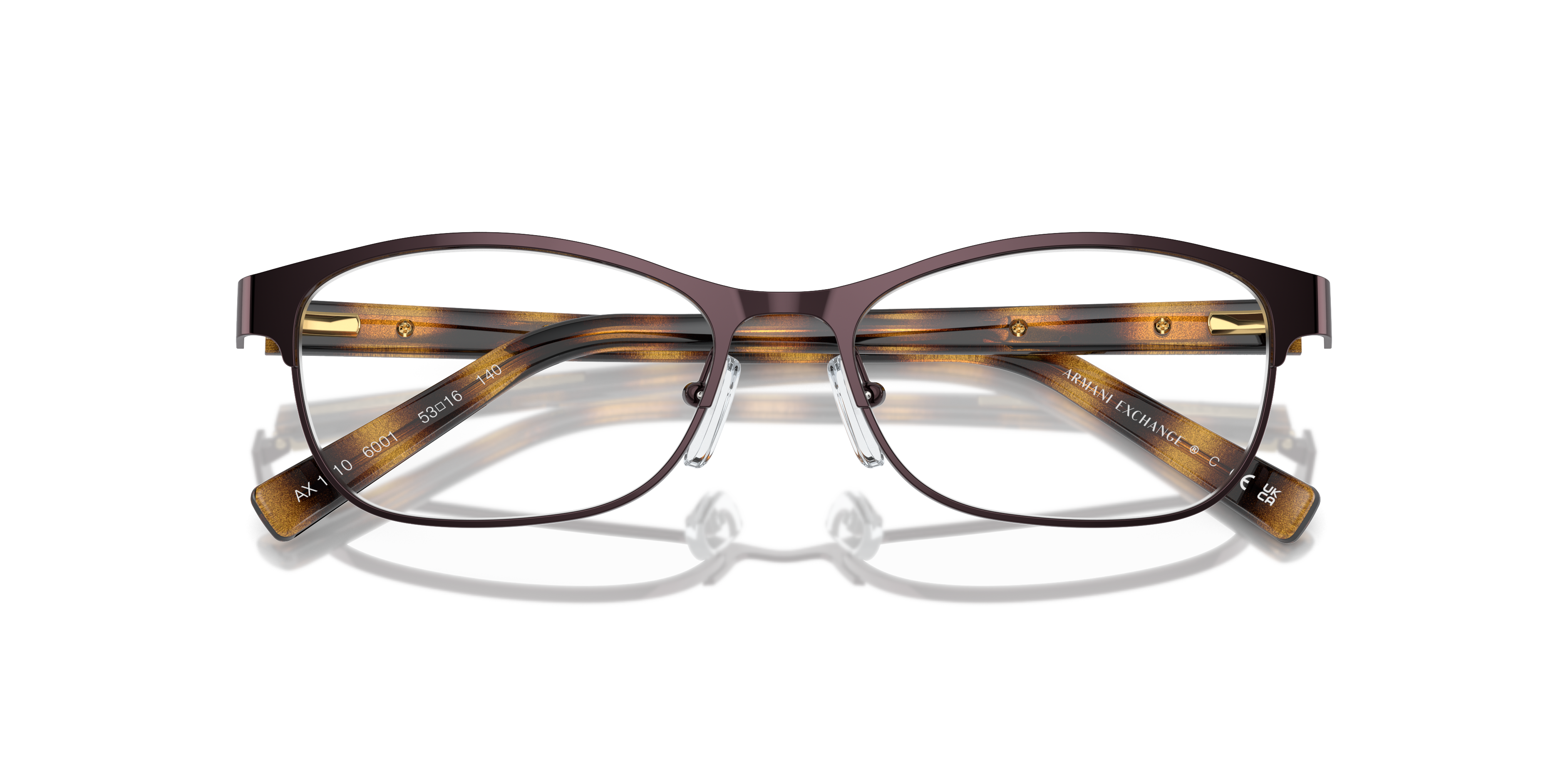 AX1010 Matte Brown MetalEyeglass Frames for Glasses Direct, Closed View
