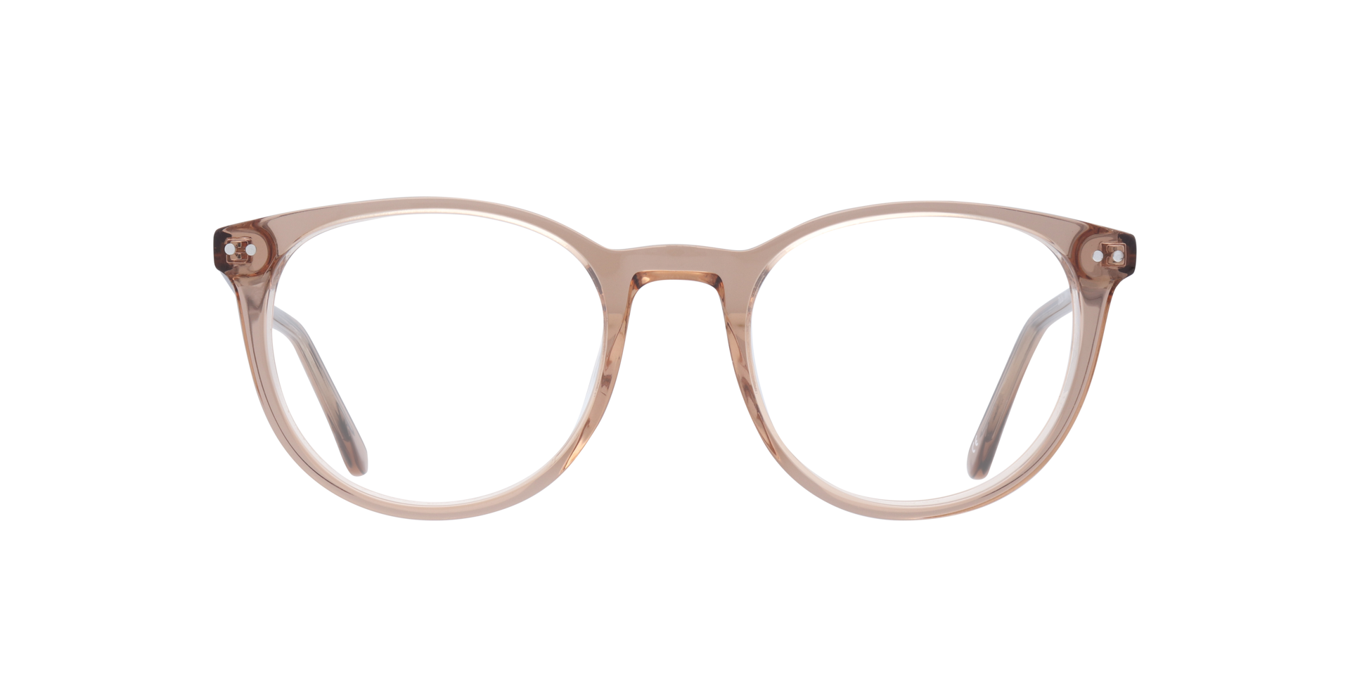 Dallas Shiny Light Brown AcetateEyeglass Frames for Glasses Direct, Front View