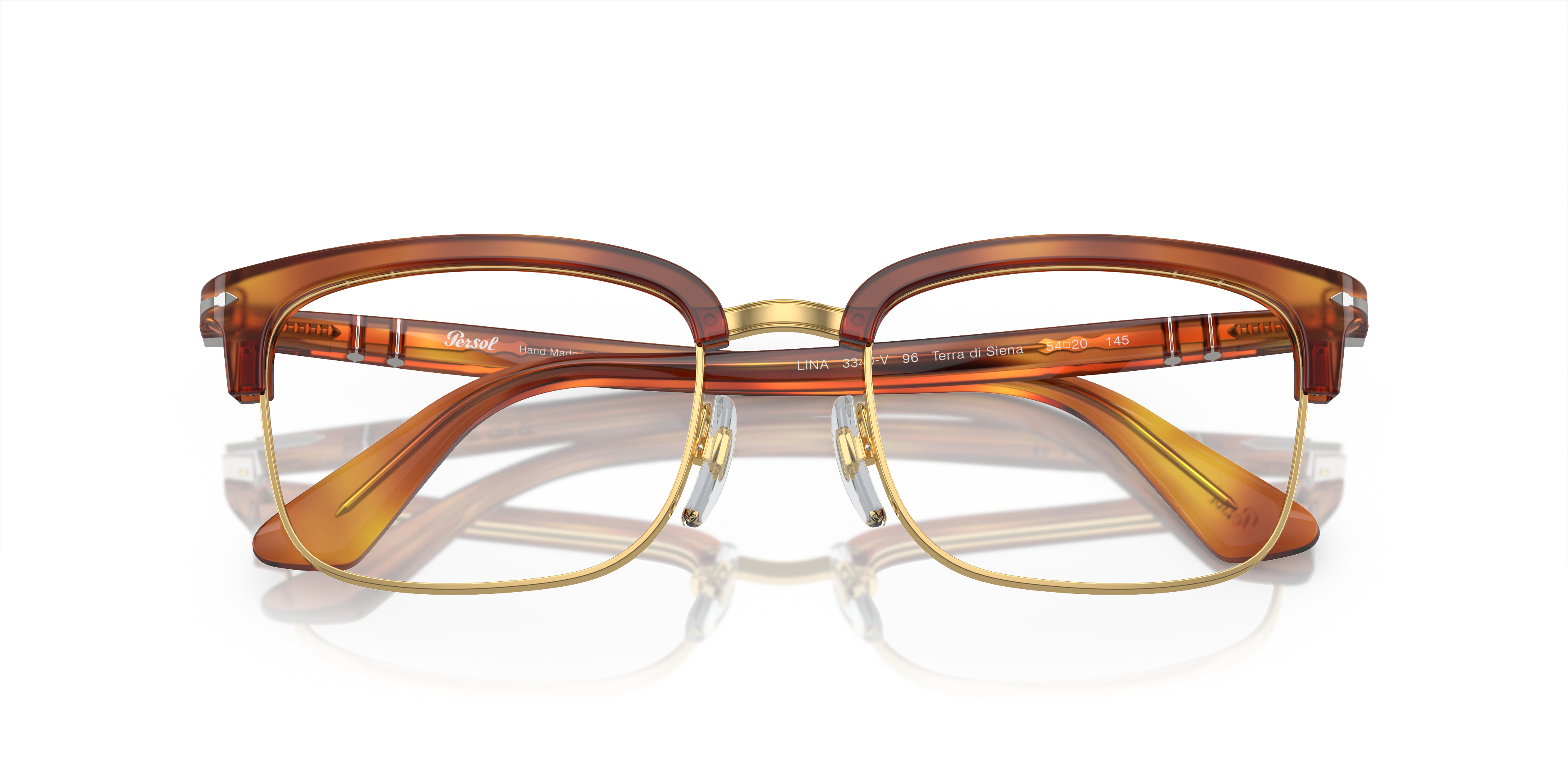 PO3340V Terra Di Siena AcetateSunglass Frames for Glasses Direct, Closed View