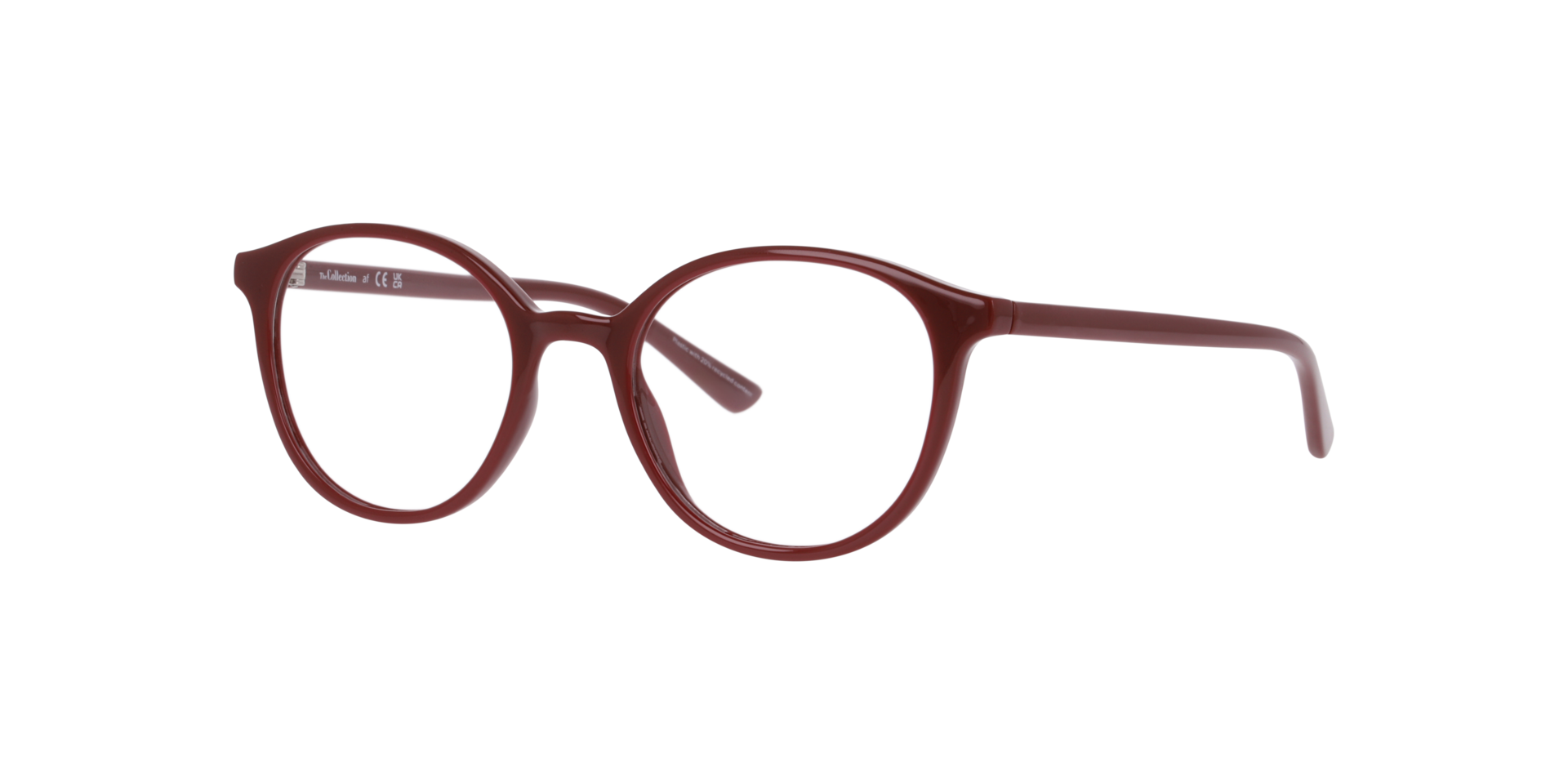 Nadia Burgundy PlasticEyeglass Frames for Glasses Direct, Angle View