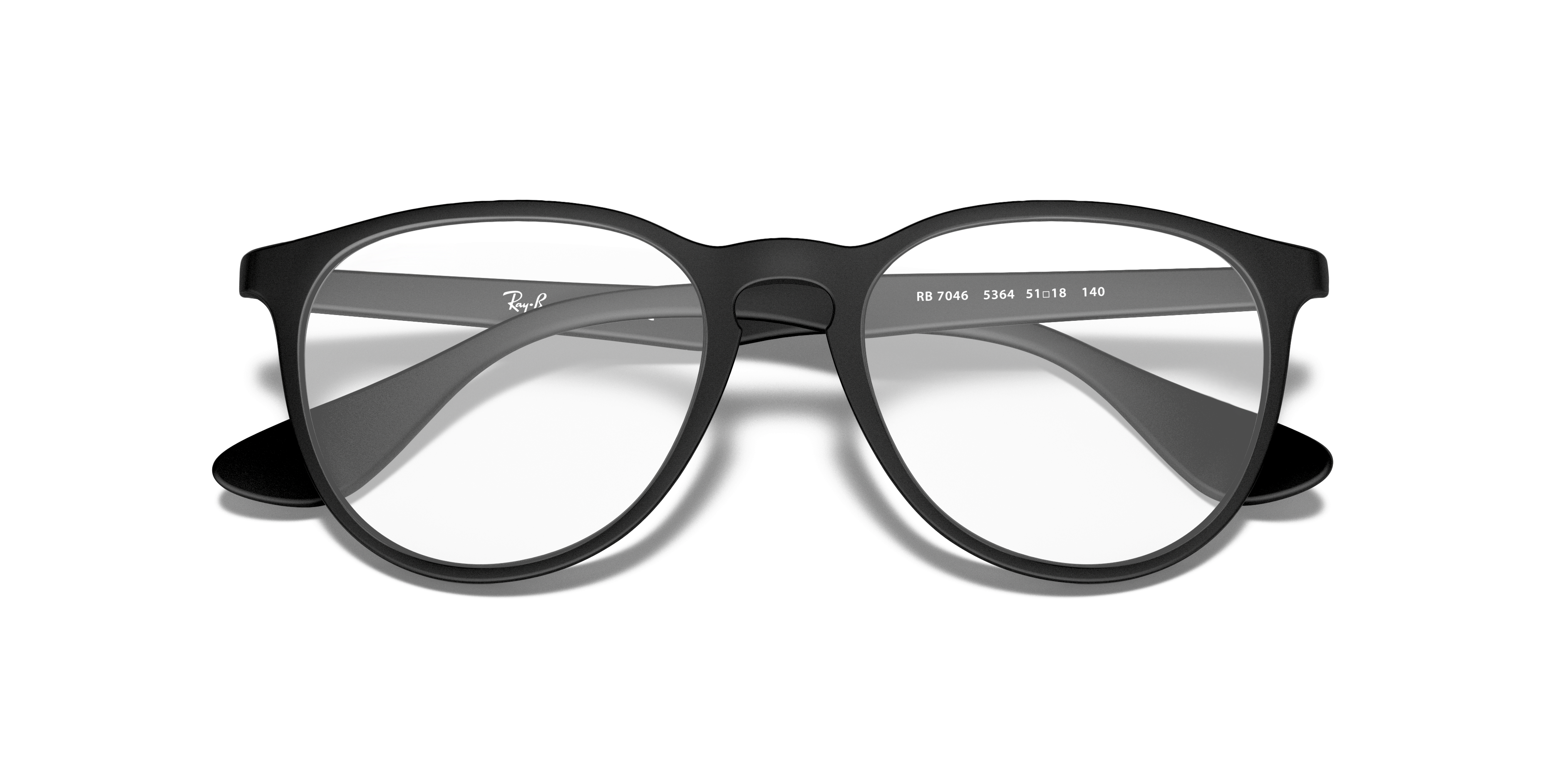 RB7046 Rubber Black PlasticEyeglass Frames for Glasses Direct, Closed View