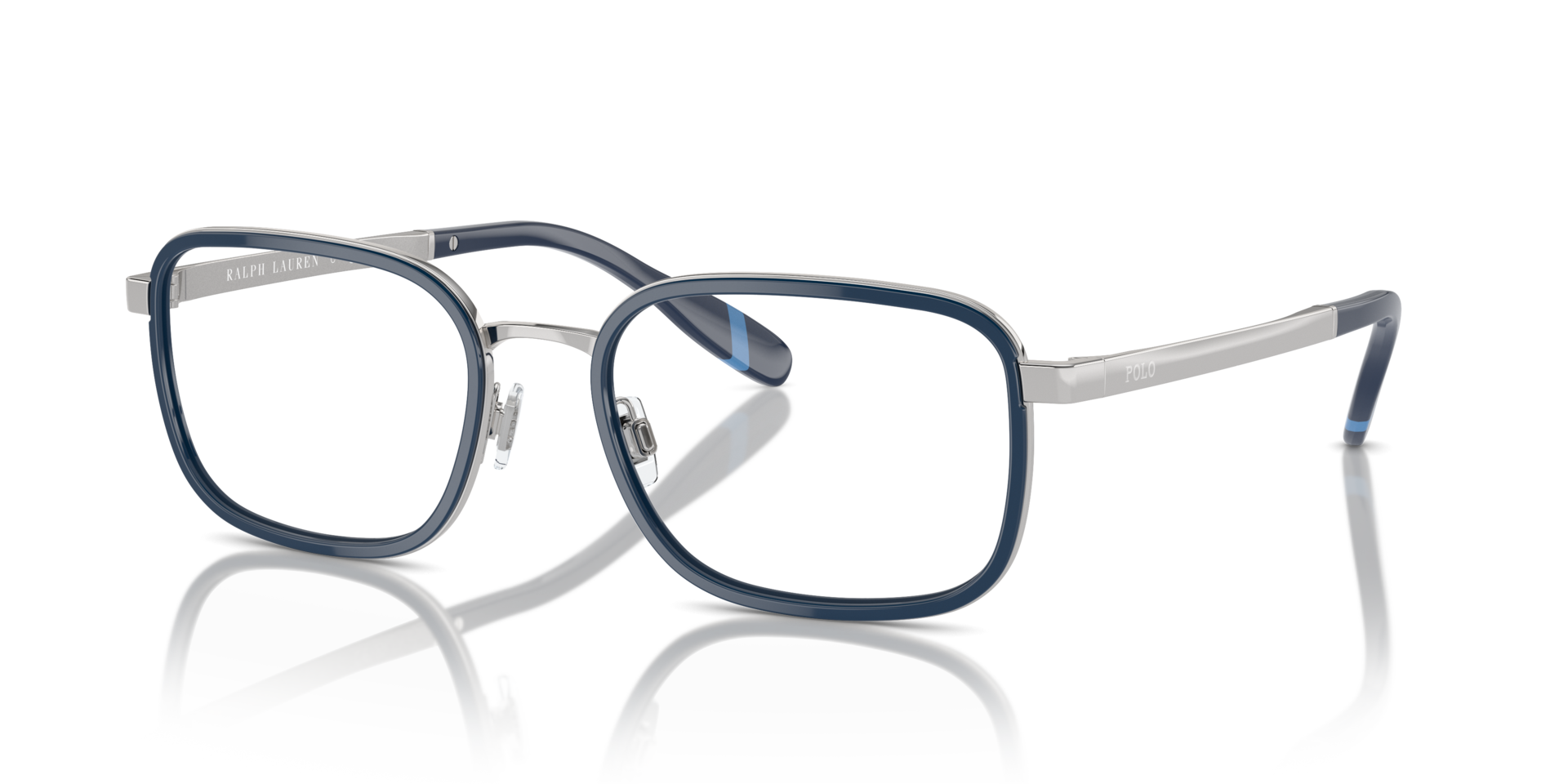 PH1225 Navy Blue & Silver MetalEyeglass Frames for Glasses Direct, Angle View