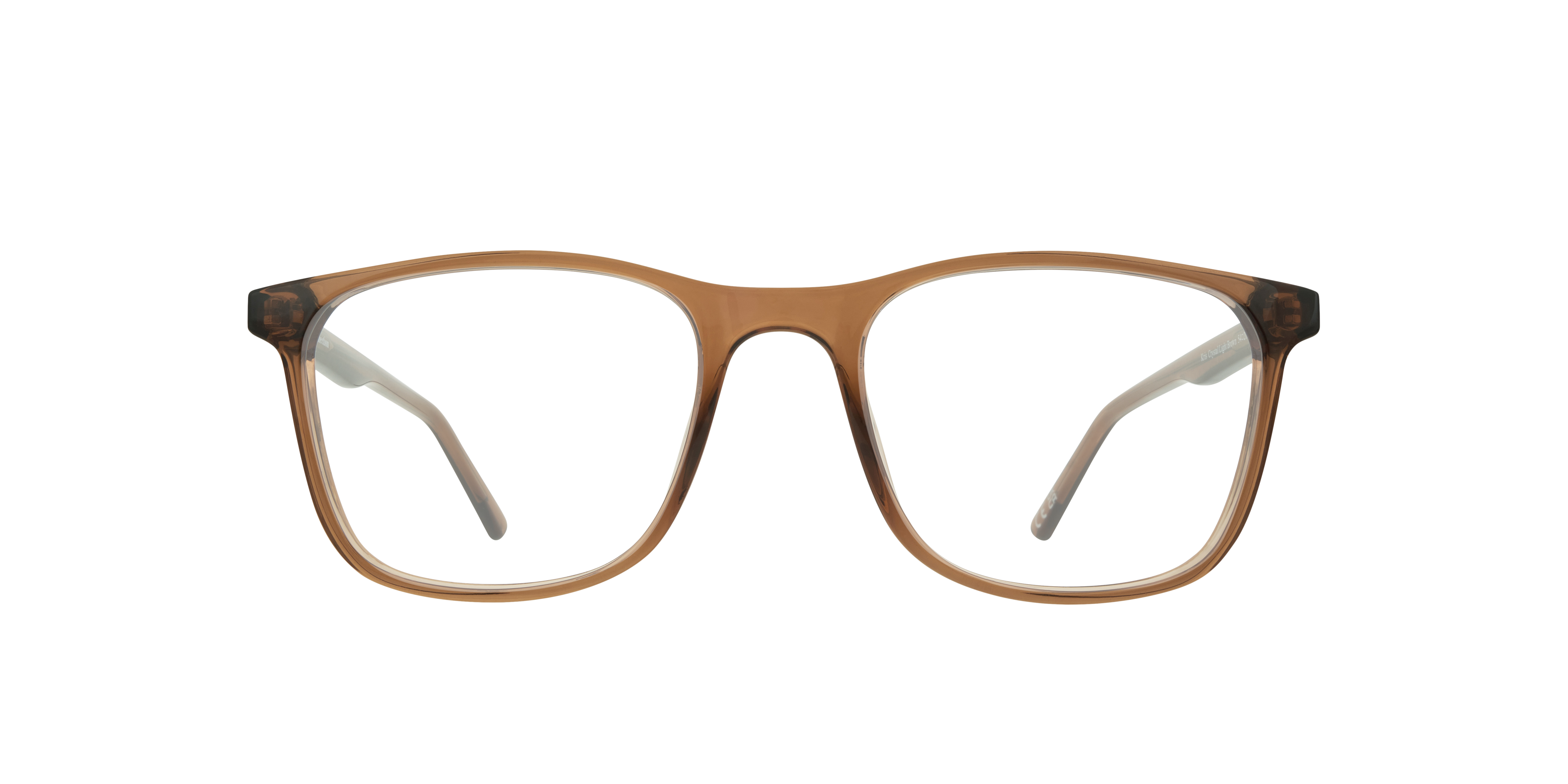 Kris Crystal Light Brown PlasticEyeglass Frames for Glasses Direct, Front View