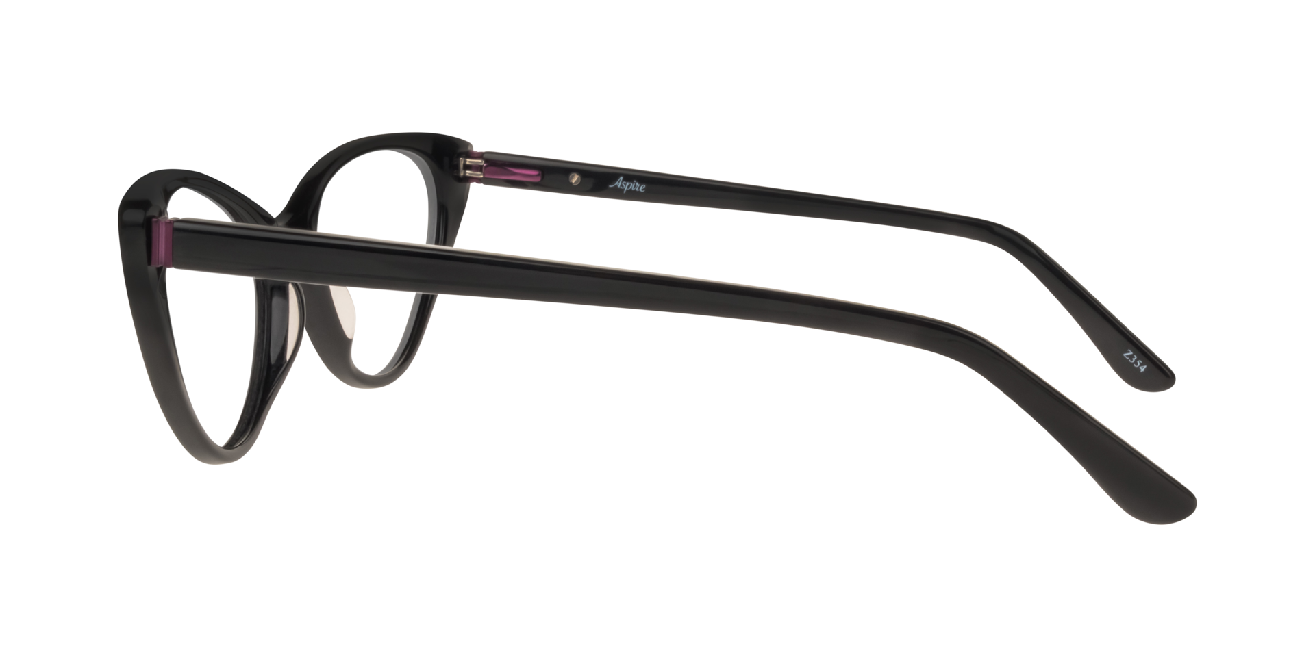 Harriet Black AcetateEyeglass Frames for Glasses Direct, Side View