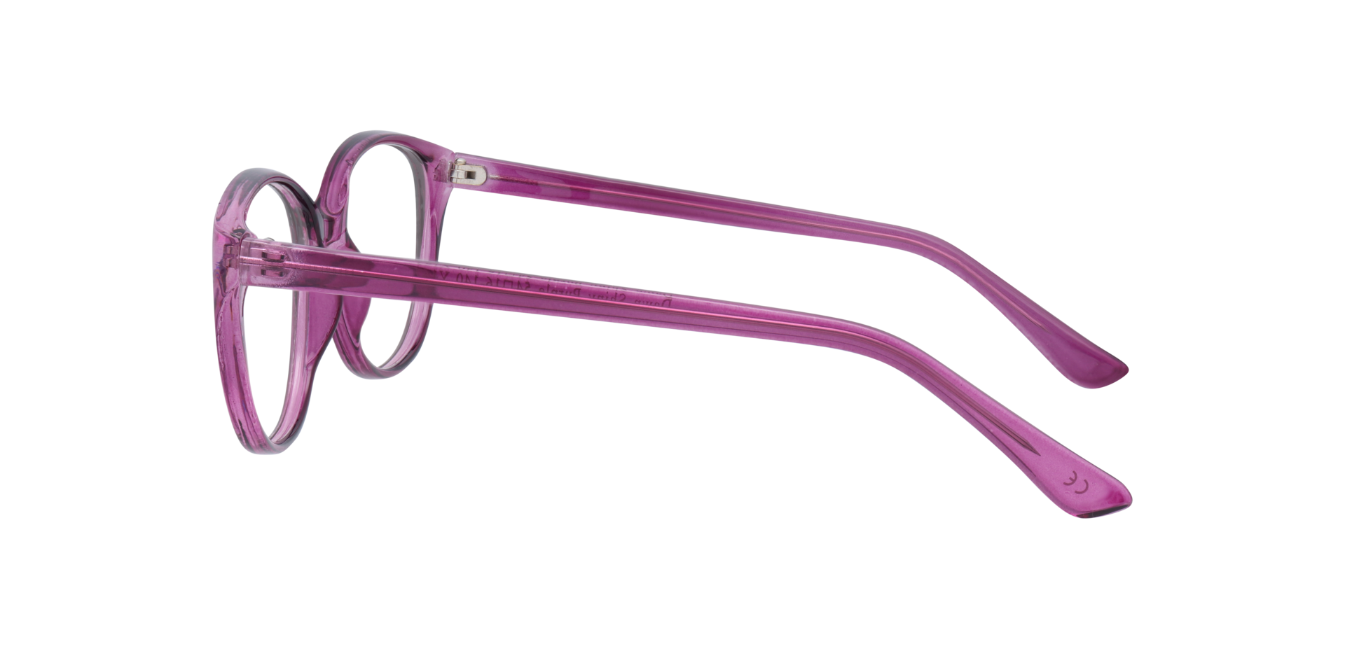 Dawn Shiny Purple PlasticEyeglass Frames for Glasses Direct, Side View