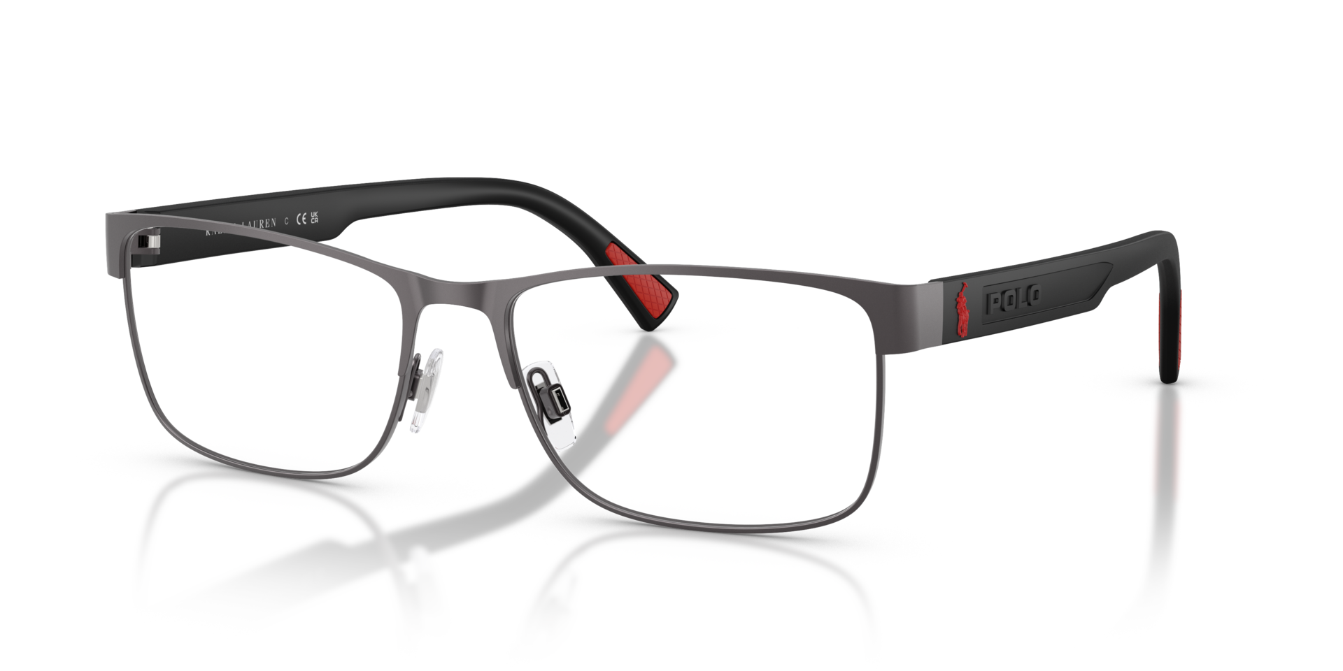 PH1244 Semishiny Dark Gunmetal MetalEyeglass Frames for Glasses Direct, Angle View