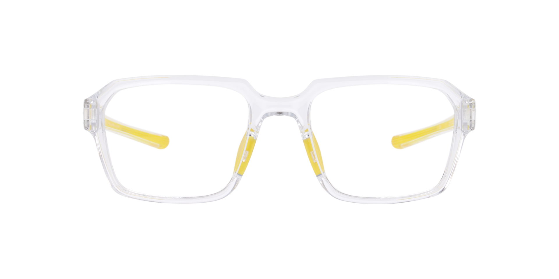 Nelson Yellow & Transparent Clear PlasticEyeglass Frames for Glasses Direct, Front View