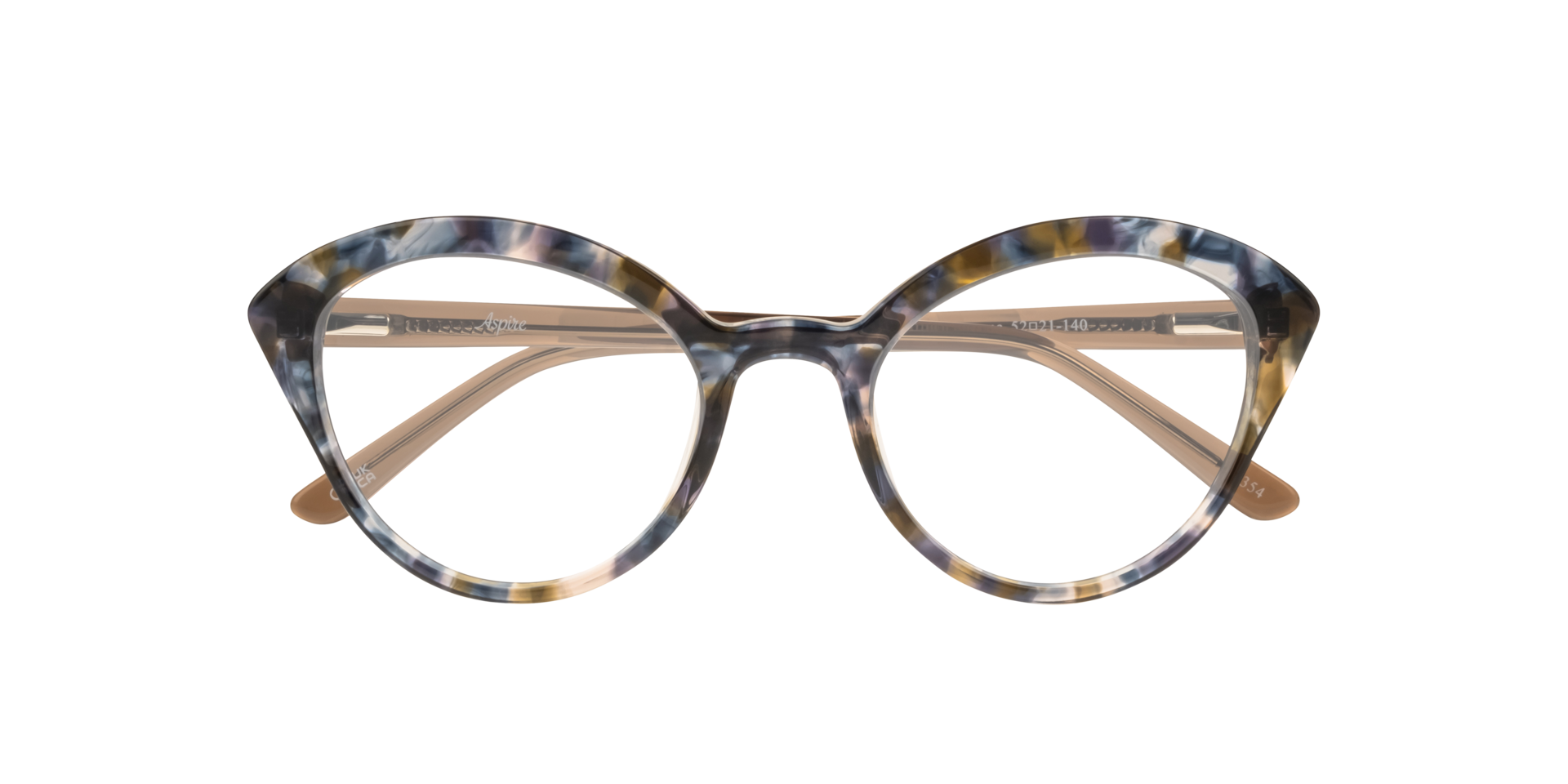 Harley Blue Brown Havana AcetateEyeglass Frames for Glasses Direct, Closed View