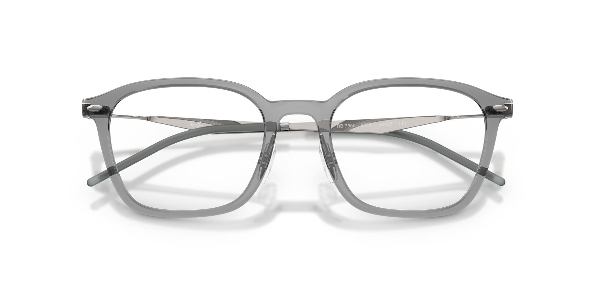 RB7555 Transparent Grey PlasticEyeglass Frames for Glasses Direct, Closed View