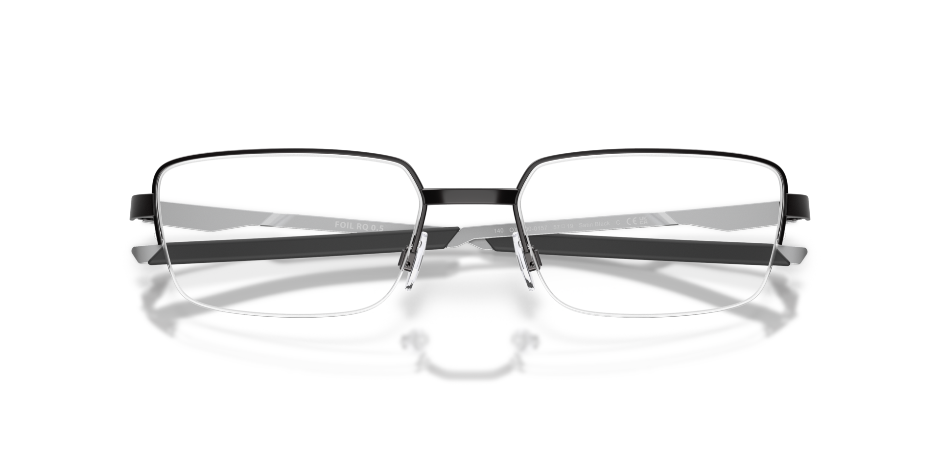Foil RQ 0.5 Satin Black MetalEyeglass Frames for Glasses Direct, Closed View