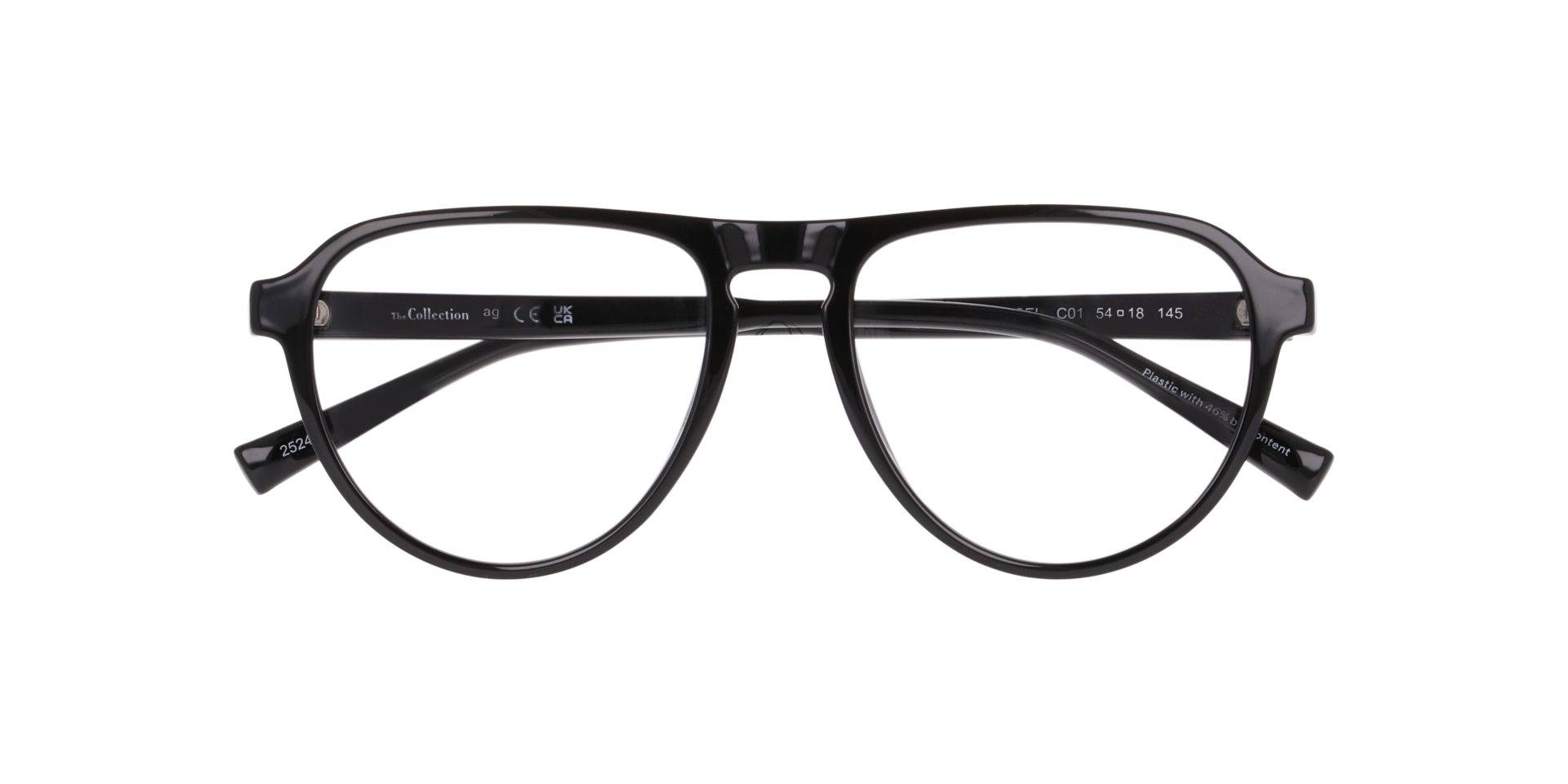 Nigel Black PlasticEyeglass Frames for Glasses Direct, Closed View