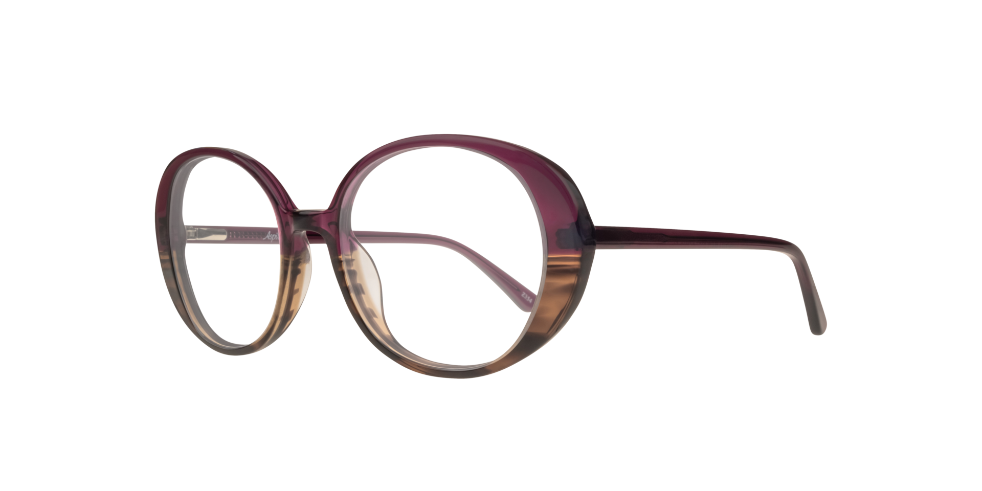 Hattie Gradient Purple & Brown Horn AcetateEyeglass Frames for Glasses Direct, Angle View