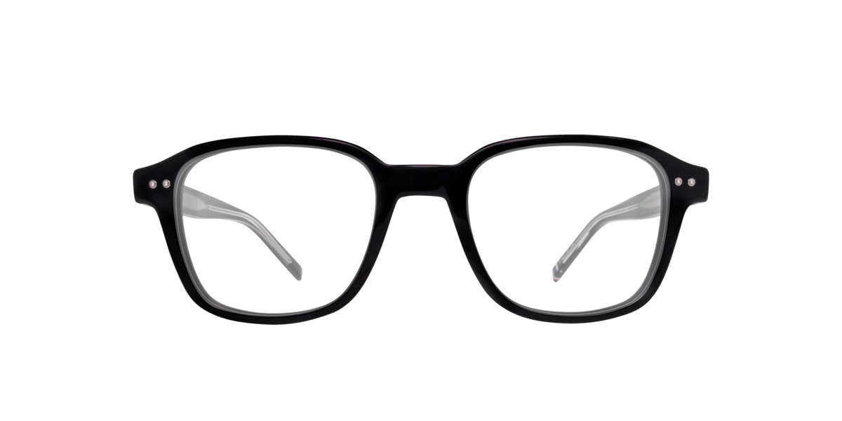 Tommy Hilfiger Men's Black Rectangle Acetate Eyeglasses Online - Full Rim - Th 1983