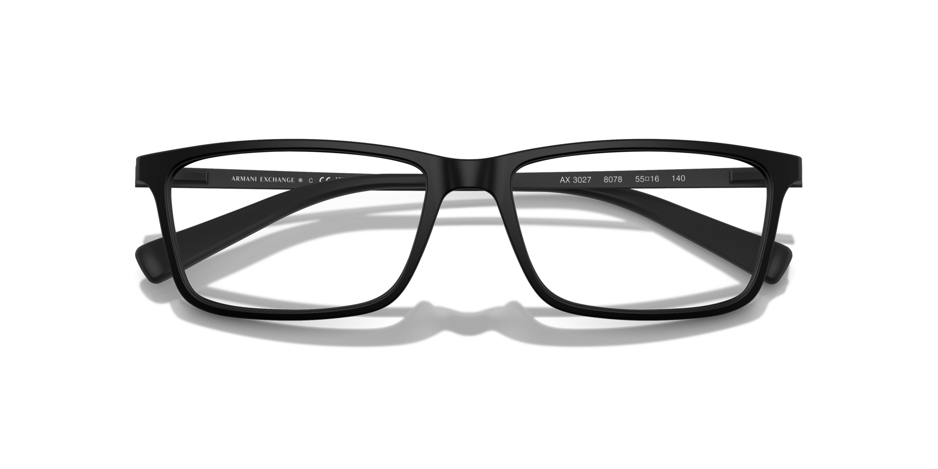 AX3027 Matte Black PlasticEyeglass Frames for Glasses Direct, Closed View