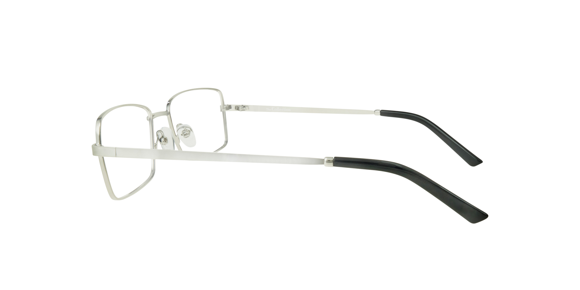 Kai Shiny Silver MetalEyeglass Frames for Glasses Direct, Side View
