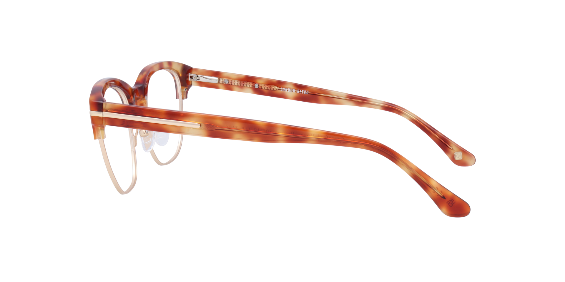 Greenford Honey Havana MetalEyeglass Frames for Glasses Direct, Side View