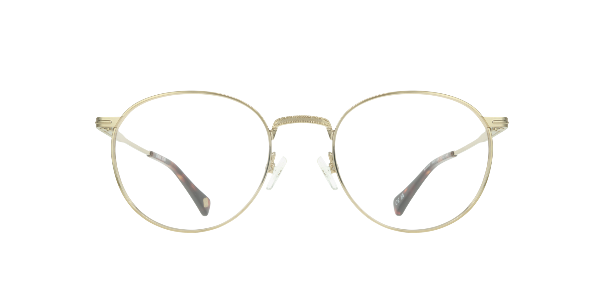 Kentish Shiny Gold MetalEyeglass Frames for Glasses Direct, Front View