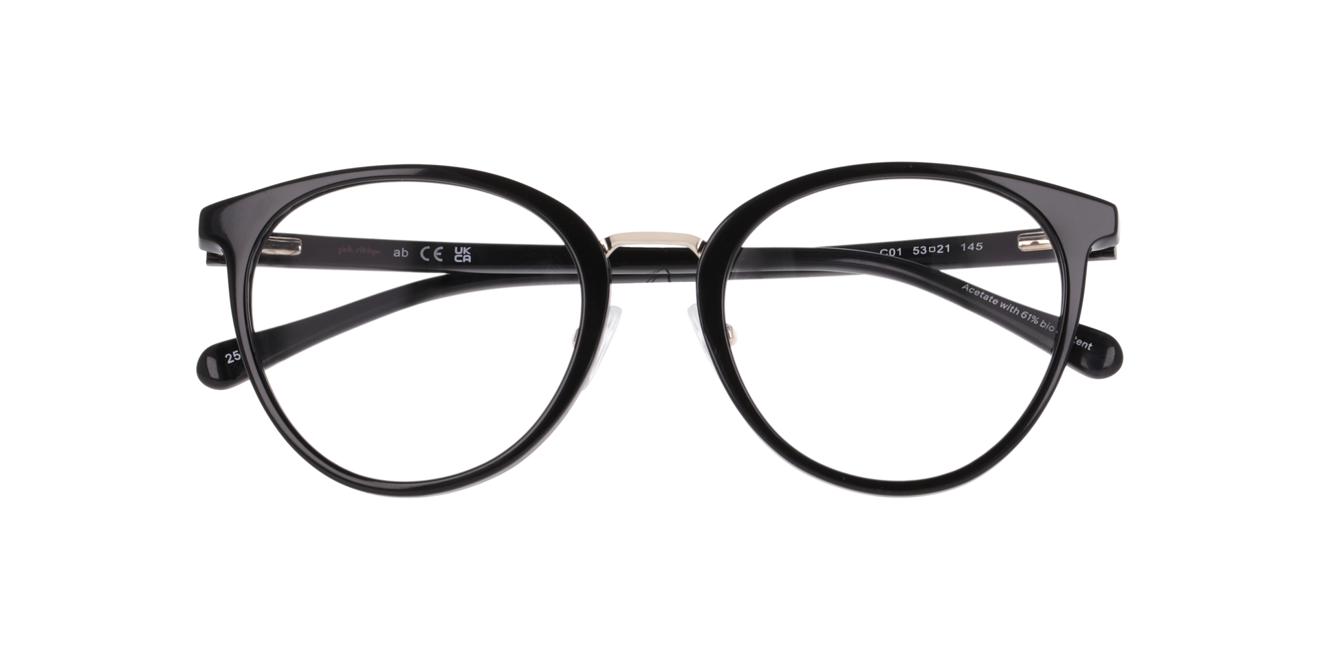 Nina Black AcetateEyeglass Frames for Glasses Direct, Closed View