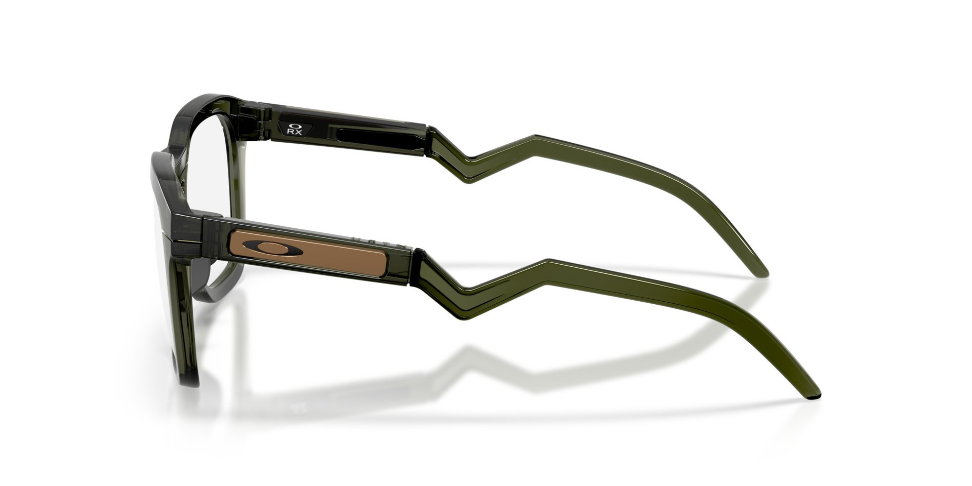 HSTN SQ Olive Ink PlasticEyeglass Frames for Glasses Direct, Side View