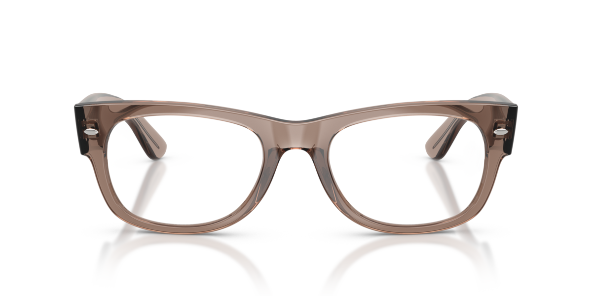 Ray - Ban Unisex Transparent Ray - Ban Rx0832v Mega Wayfarer Ii 8457 Optical Frames Acetate Brown Squared Normal - Image 3