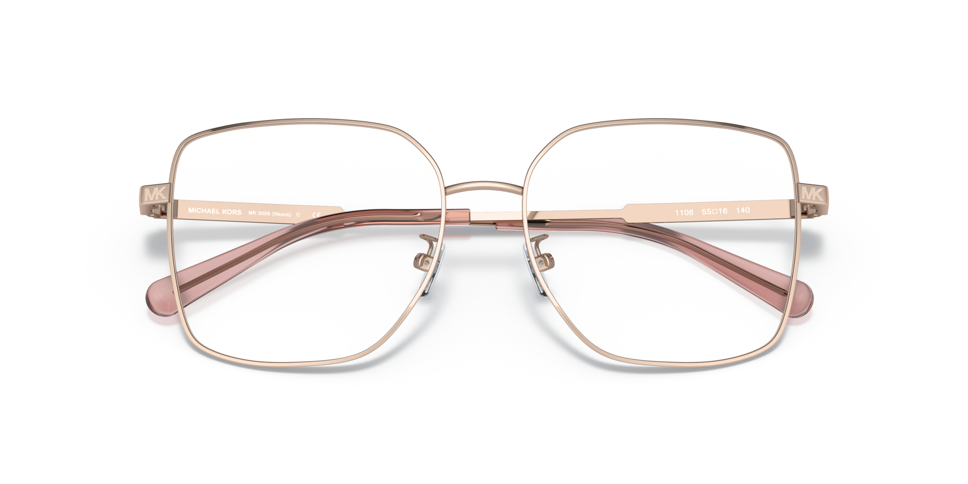 MK3056 Rose Gold MetalEyeglass Frames for Glasses Direct, Closed View