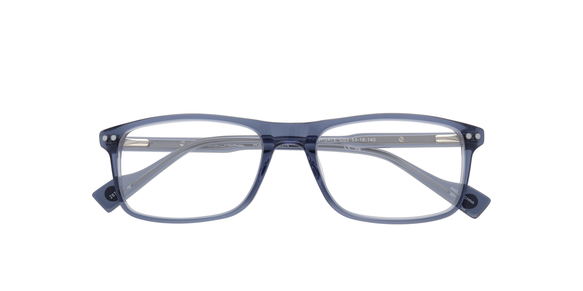 Newgate Blue MetalSunglass Frames for Glasses Direct, Closed View