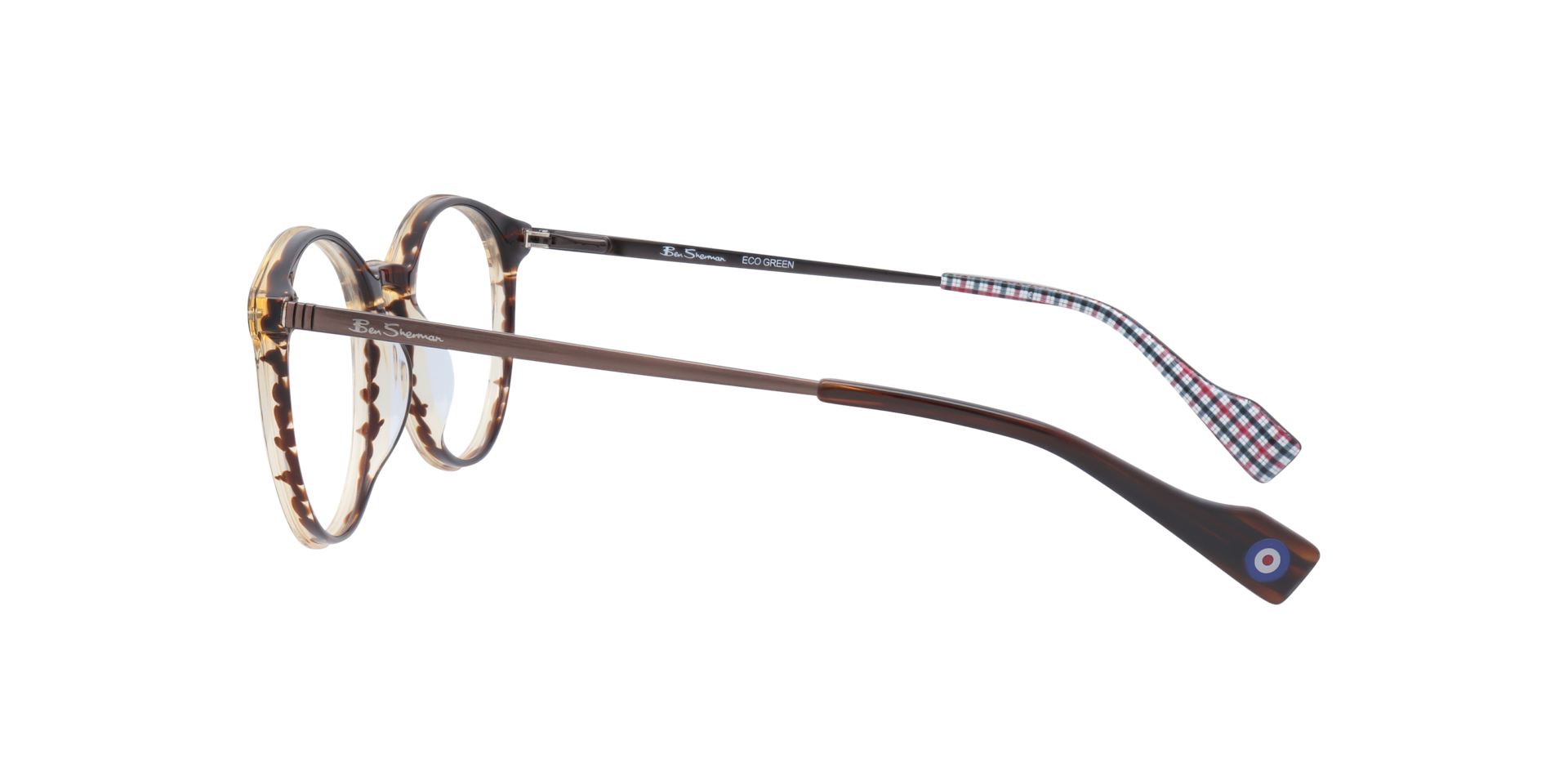 Fitzroy BN Brown MetalEyeglass Frames for Glasses Direct, Side View