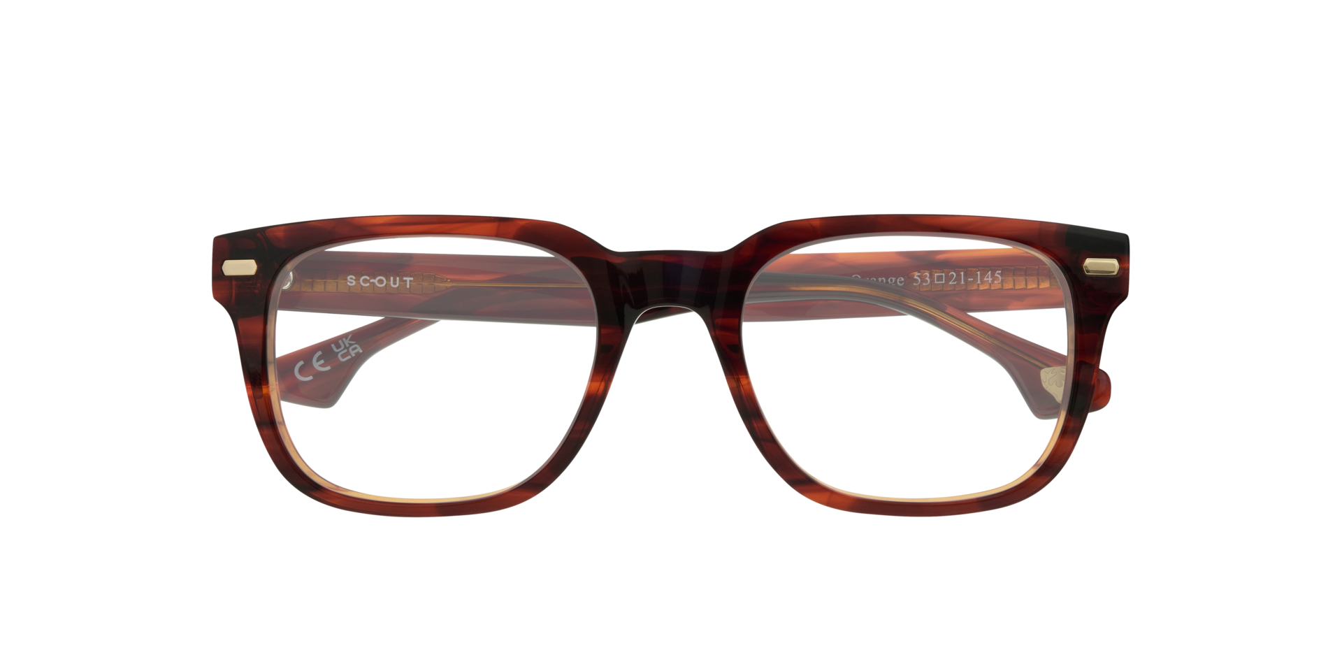 Kaiden Horn Brown Orange AcetateEyeglass Frames for Glasses Direct, Closed View
