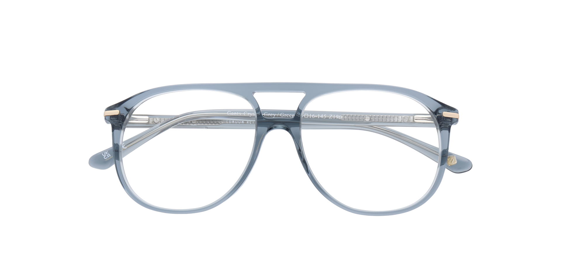 Gants Crystal Grey & Green AcetateEyeglass Frames for Glasses Direct, Closed View