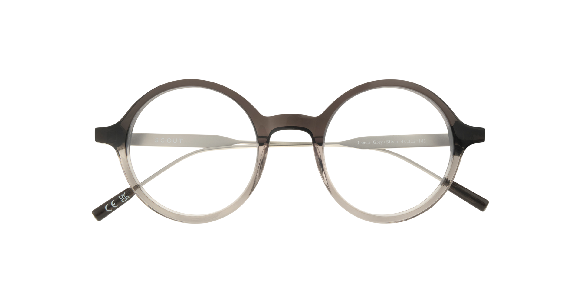 Lamar Grey & Silver AcetateEyeglass Frames for Glasses Direct, Closed View
