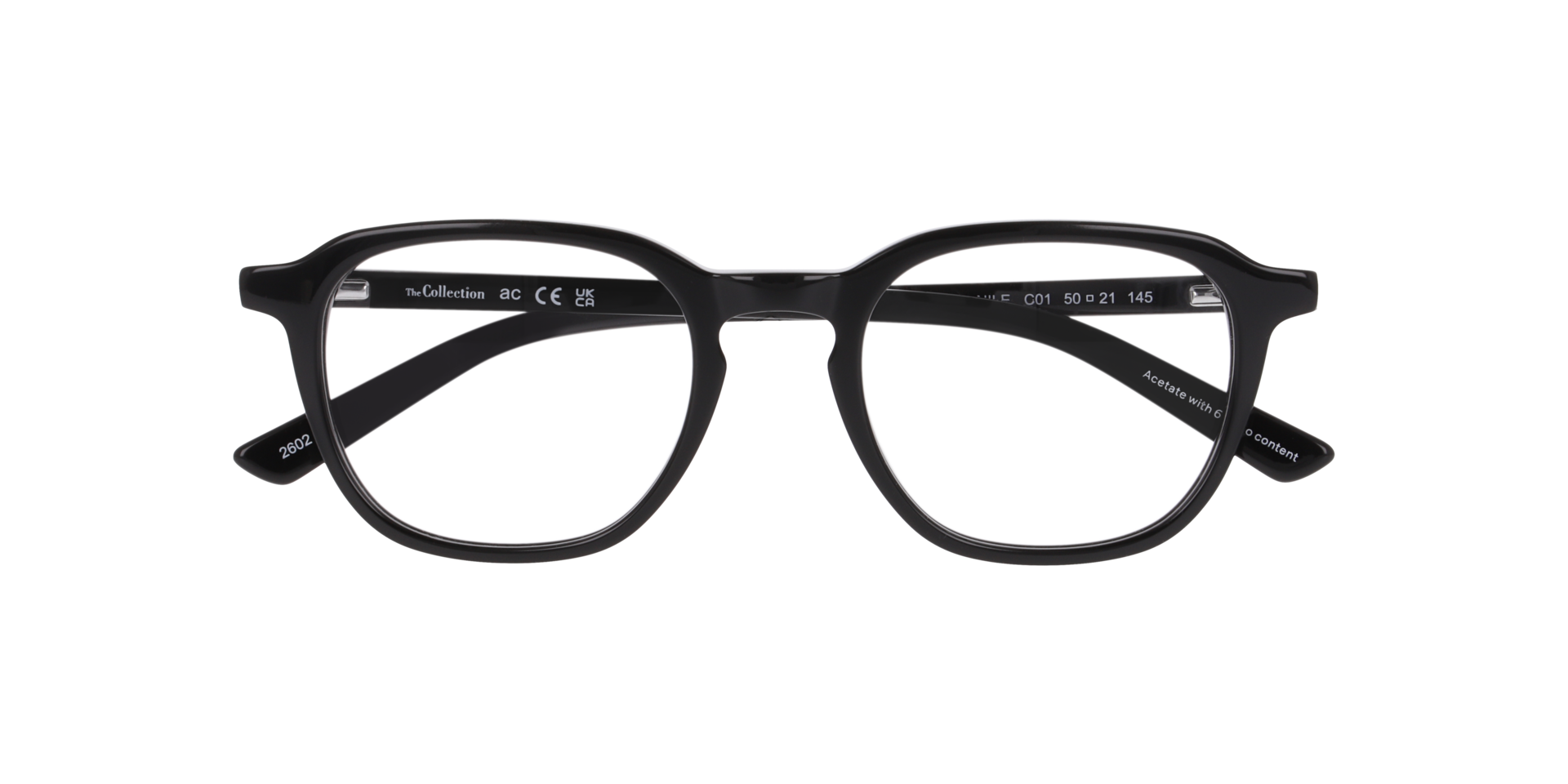 Nile Black AcetateEyeglass Frames for Glasses Direct, Closed View