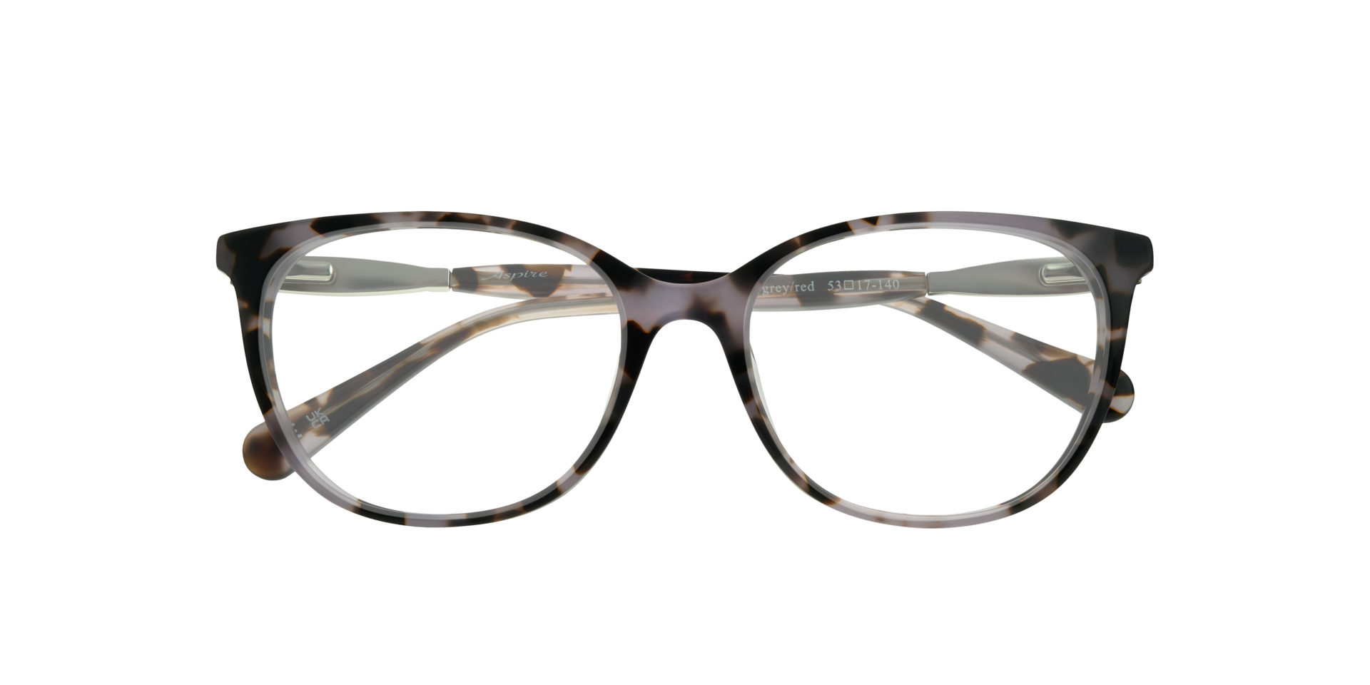 Janet Havana Grey & Red AcetateEyeglass Frames for Glasses Direct, Closed View