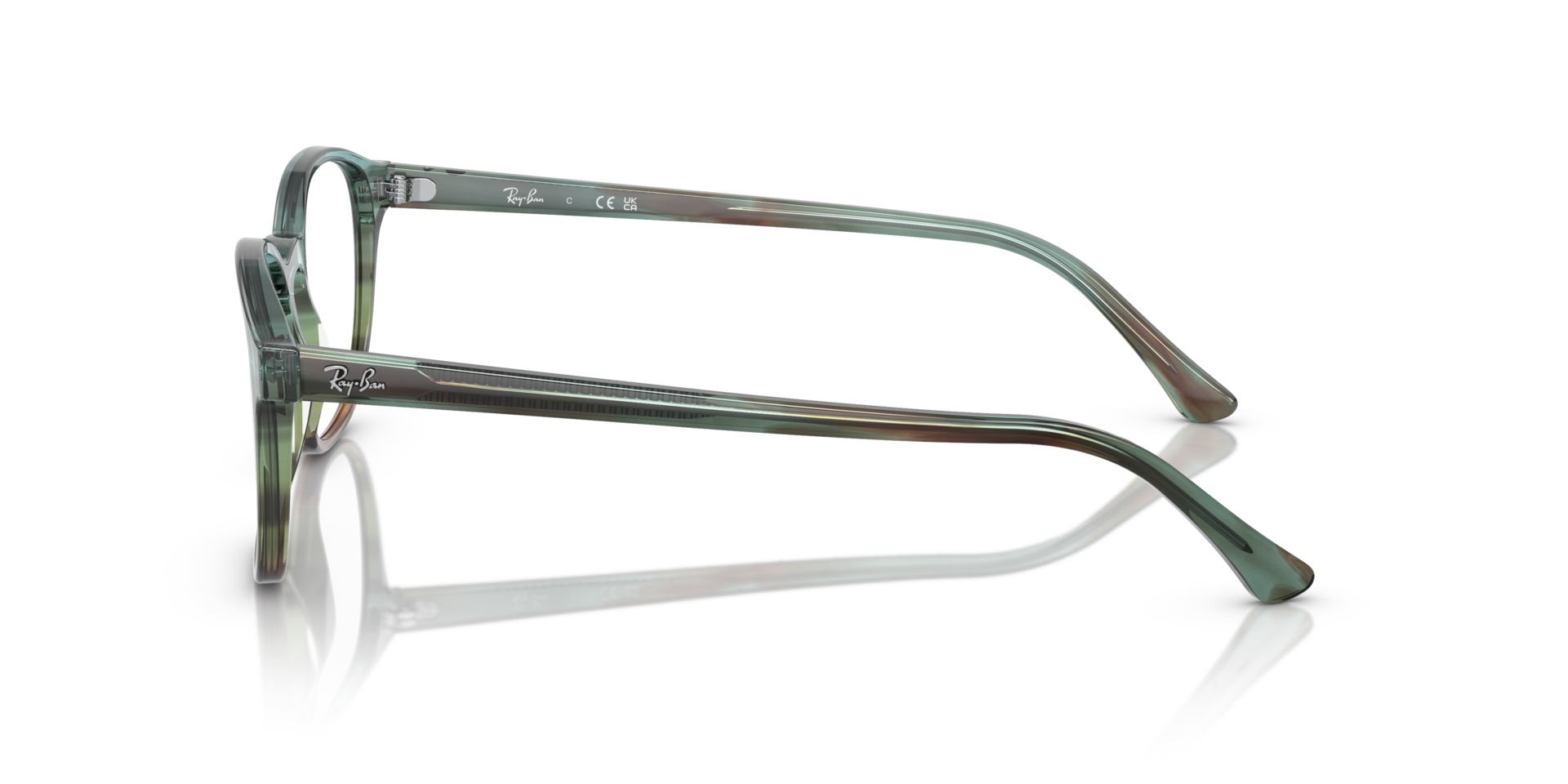 RB5417 Striped Blue & Green AcetateEyeglass Frames for Glasses Direct, Side View