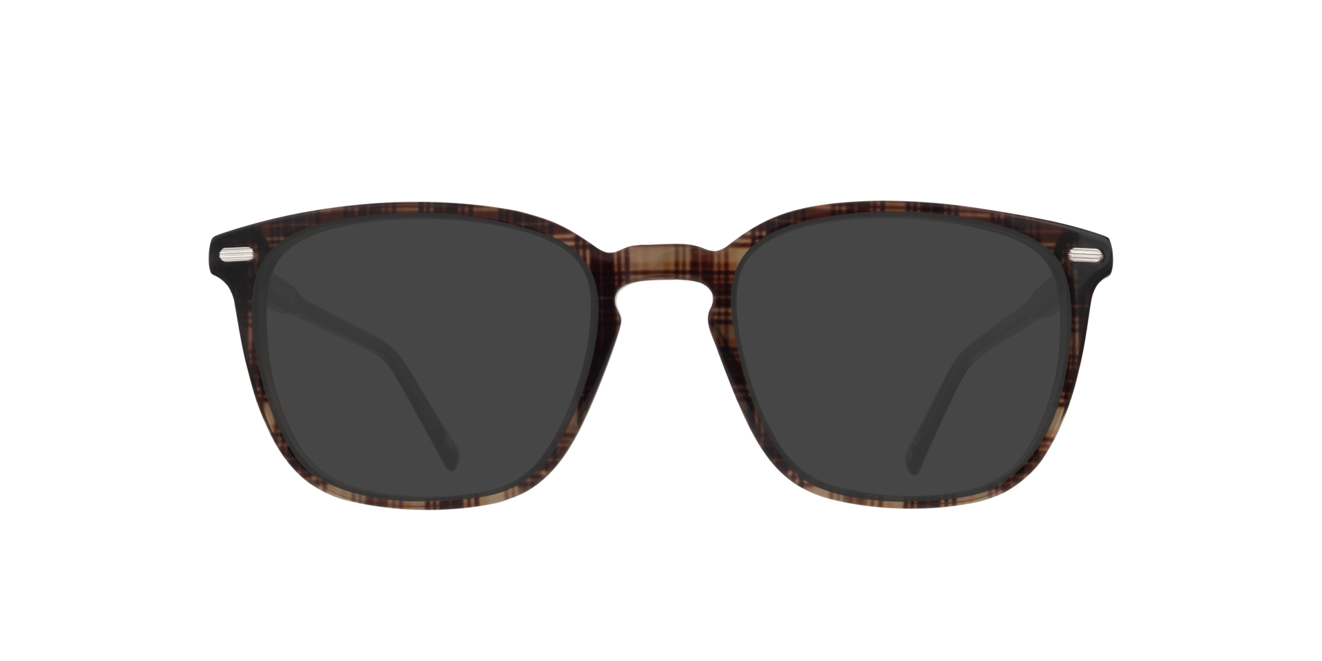 Harlesden Crystal Brown Tartan AcetateEyeglass Frames for Glasses Direct, with Tinted Lenses