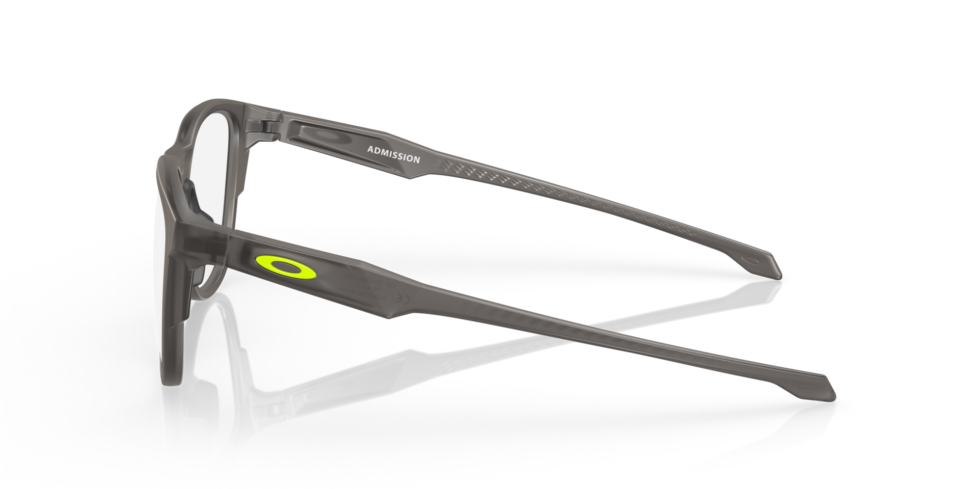 Admission Satin Grey Smoke PlasticEyeglass Frames for Glasses Direct, Side View