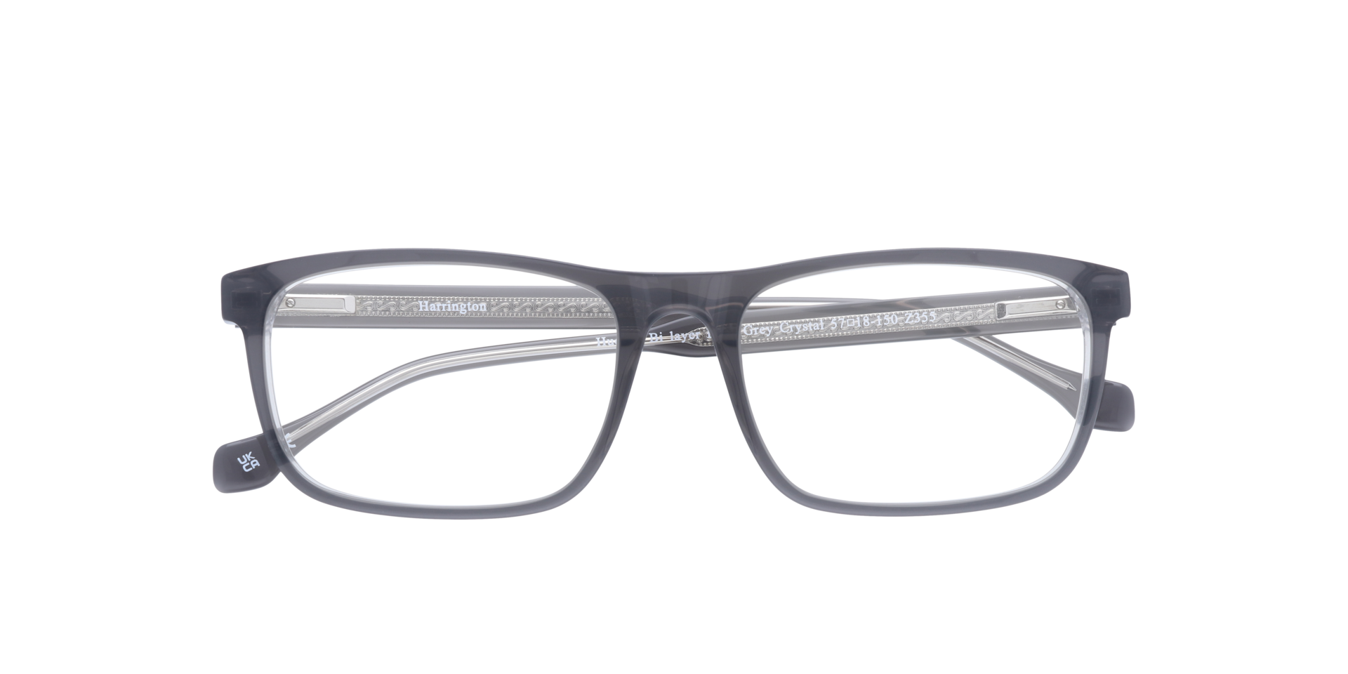 Hudson Bi Layer Dark Grey Crystal AcetateEyeglass Frames for Glasses Direct, Closed View